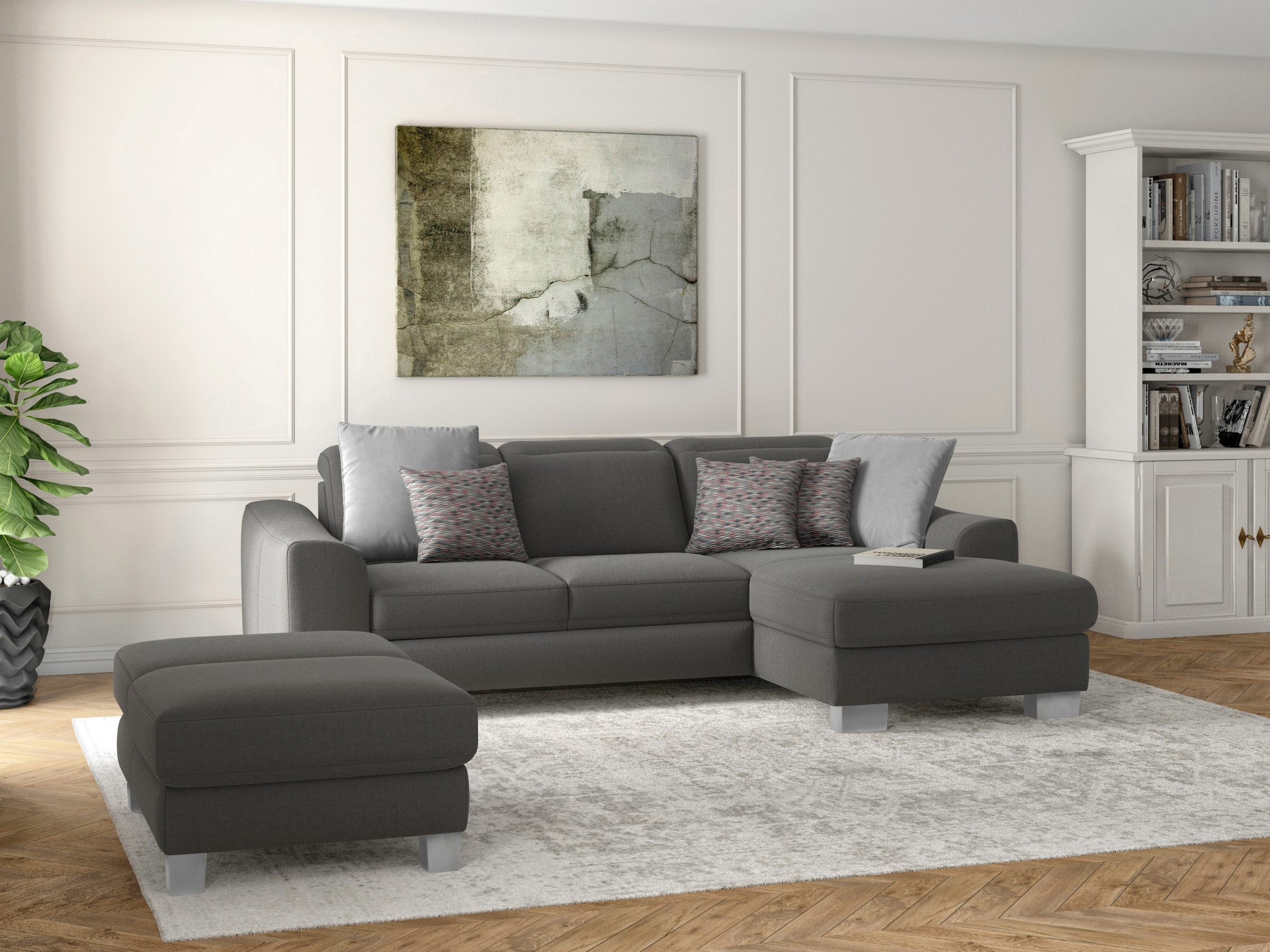 sit&more Ecksofa »Dundee L-Form«, mit Federkern und Edelstahlfüßen, wahlwei günstig online kaufen