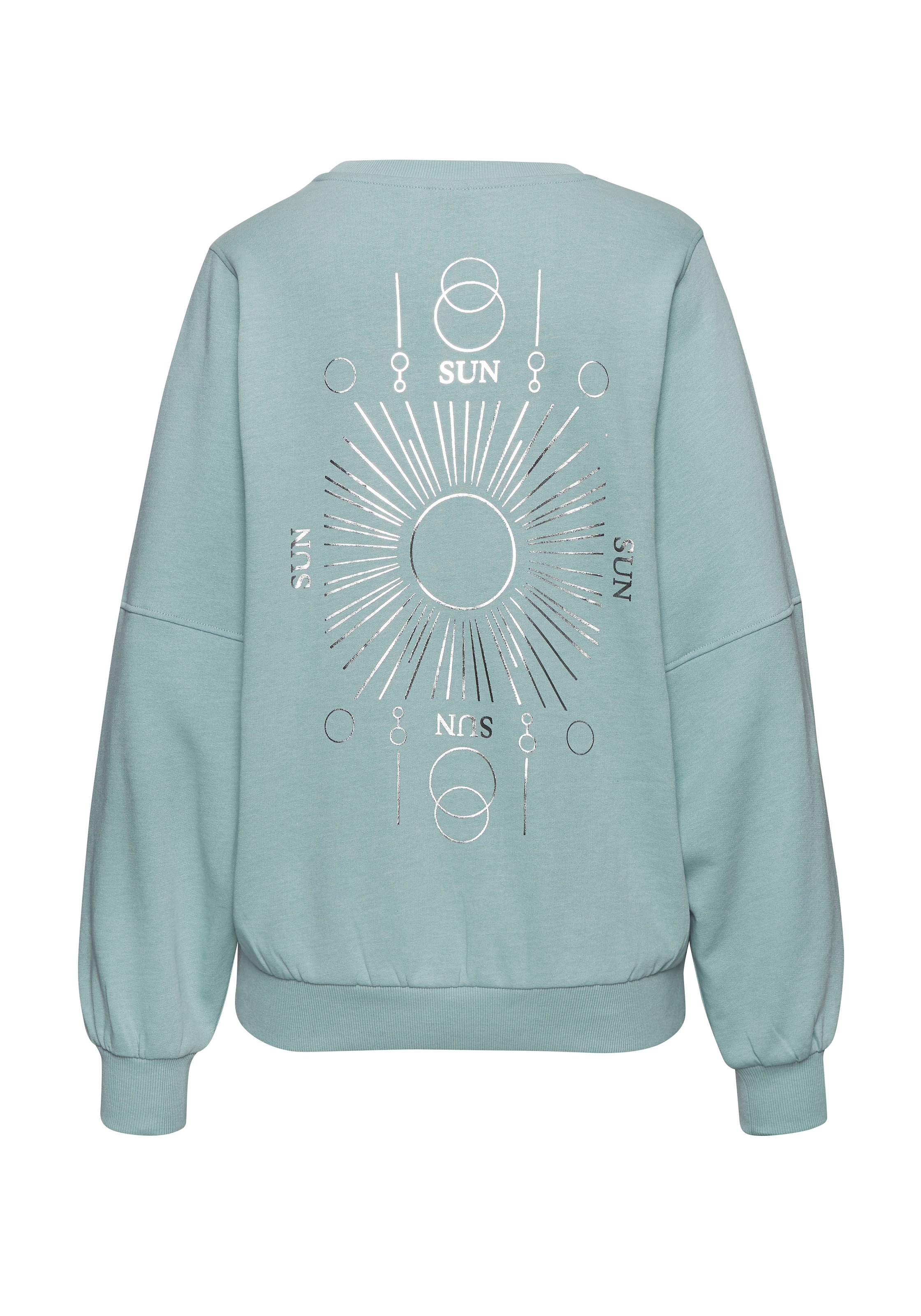 Buffalo Sweatshirt Loungeshirt mit großem Rückenprint- mit Glanz-Effekt, Loungewear