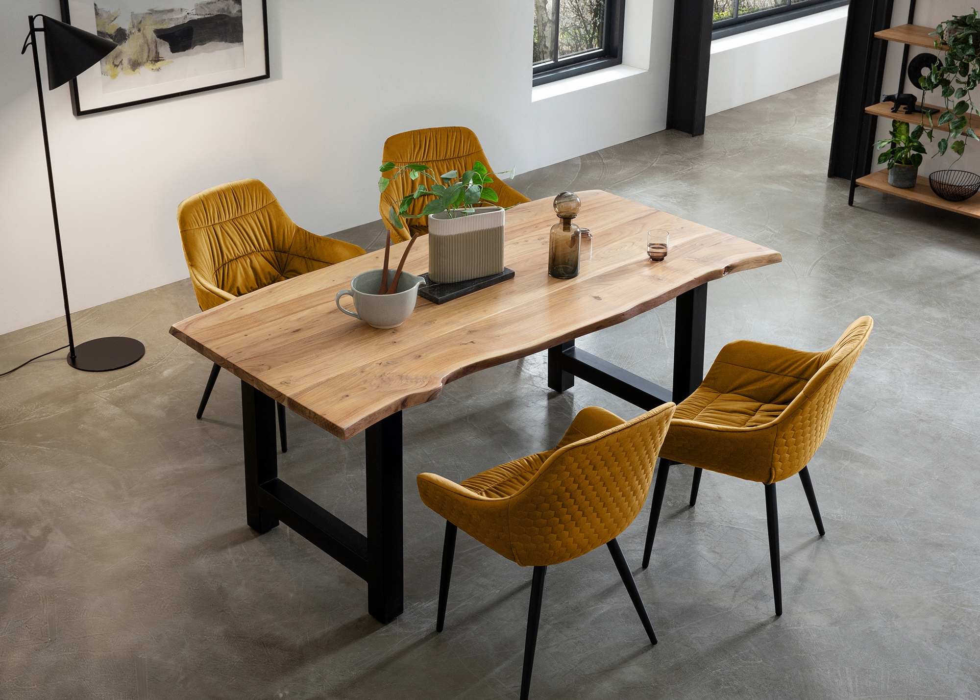 SalesFever Essgruppe »Esszimmerausstattung aus Holz und Metall« Essgruppe i günstig online kaufen