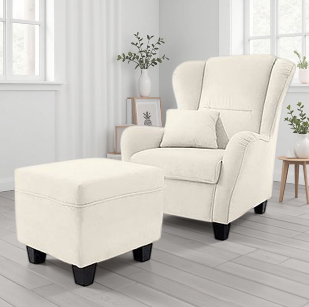 Home affaire Ohrensessel »Oliver« Ohrensess,mit Hocker,Zierkissen,Klassische Form