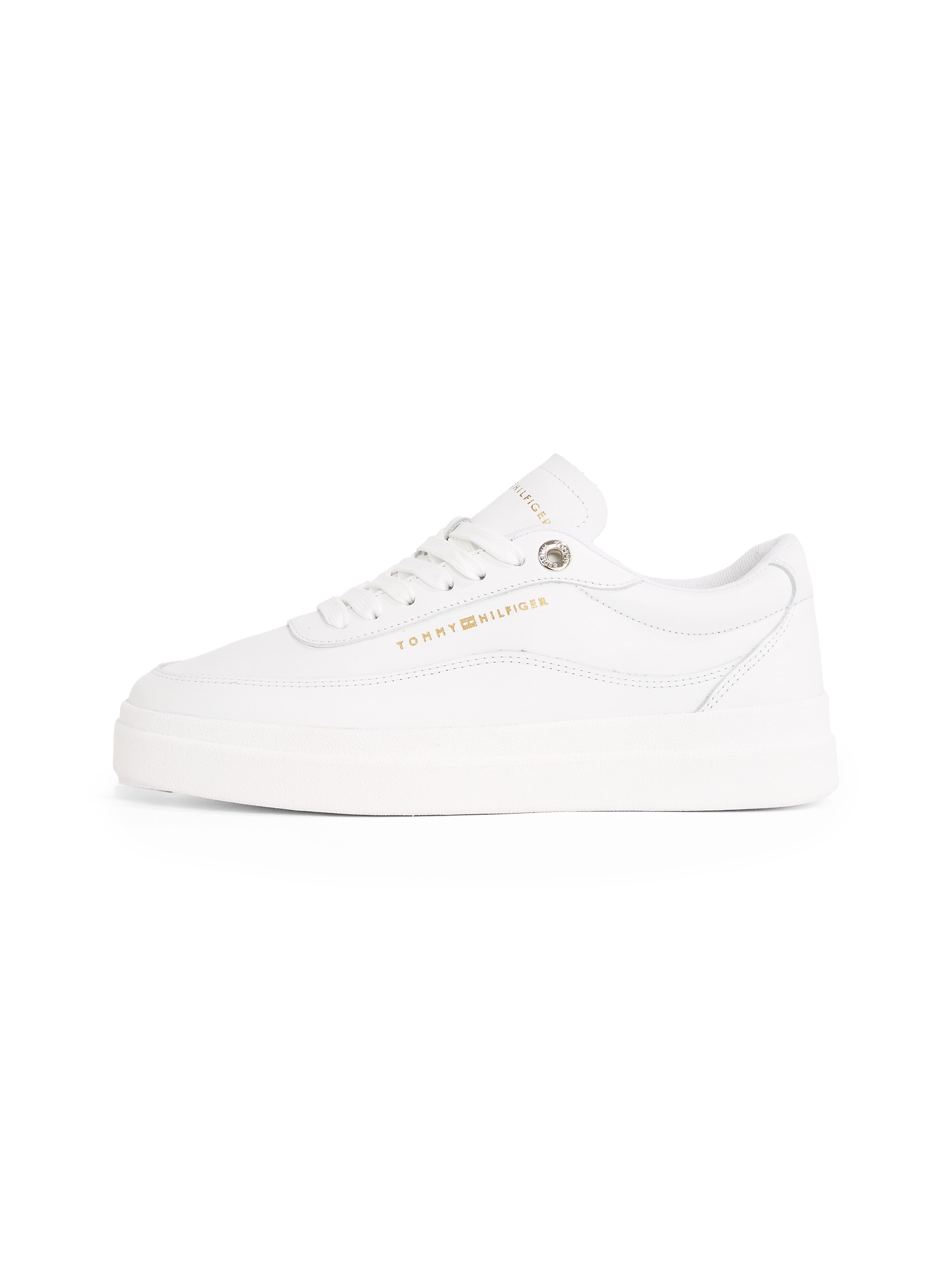 Tommy Hilfiger Plateausneaker »MODERN COURT SNEAKER LTHR«, Freizeitschuh, Halbschuh, Schnürschuh mit Kontrast-Logo