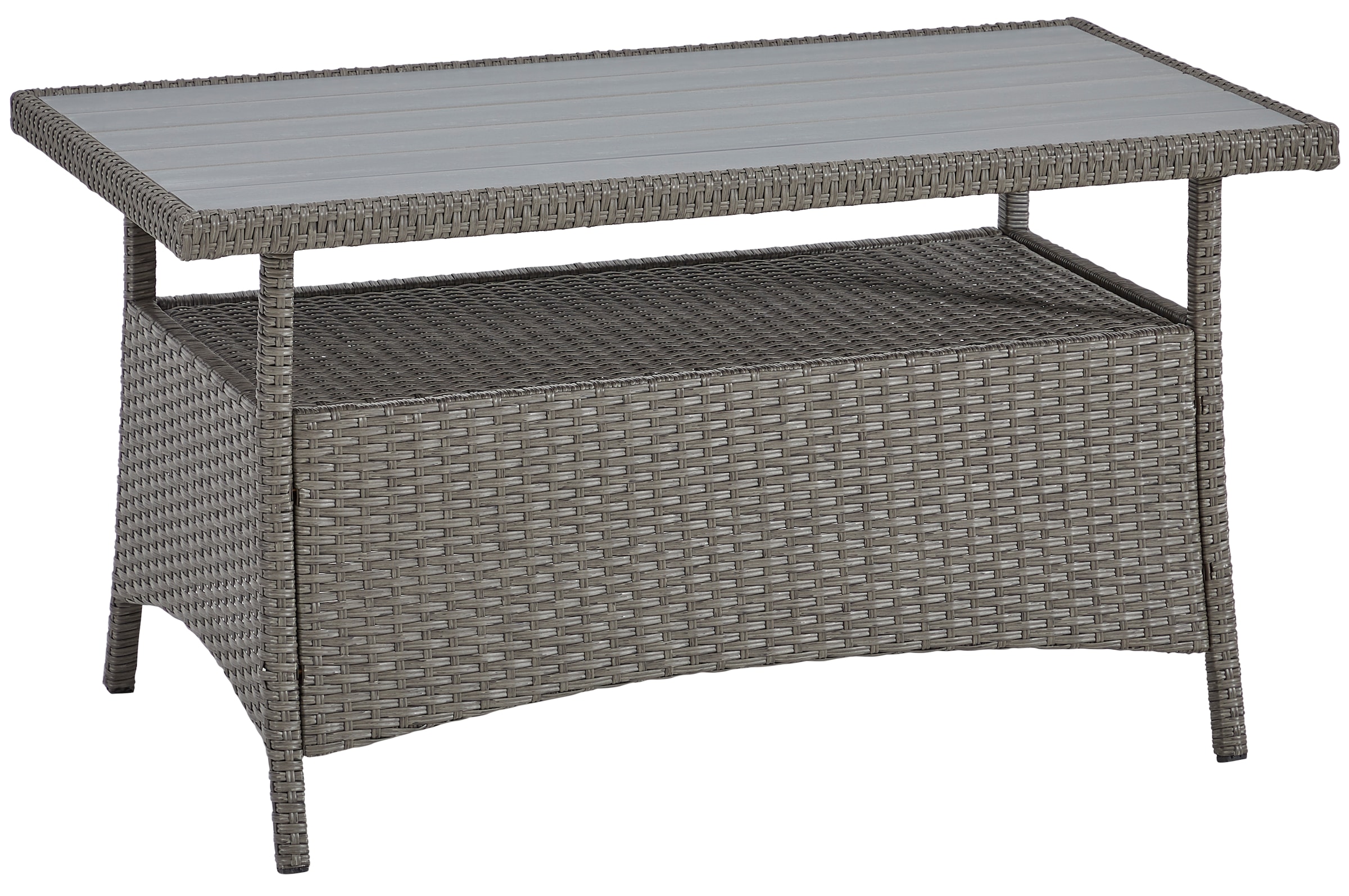 KONIFERA Gartenlounge-Set »Vigo«, (Set, 8 tlg., 2x Sessel, 1x 2er Sofa, 1x Tisch 120x60x60cm, inkl. Auflagen), Polyrattan, Aluminium, verstellbare Rückenlehne und Fußablage