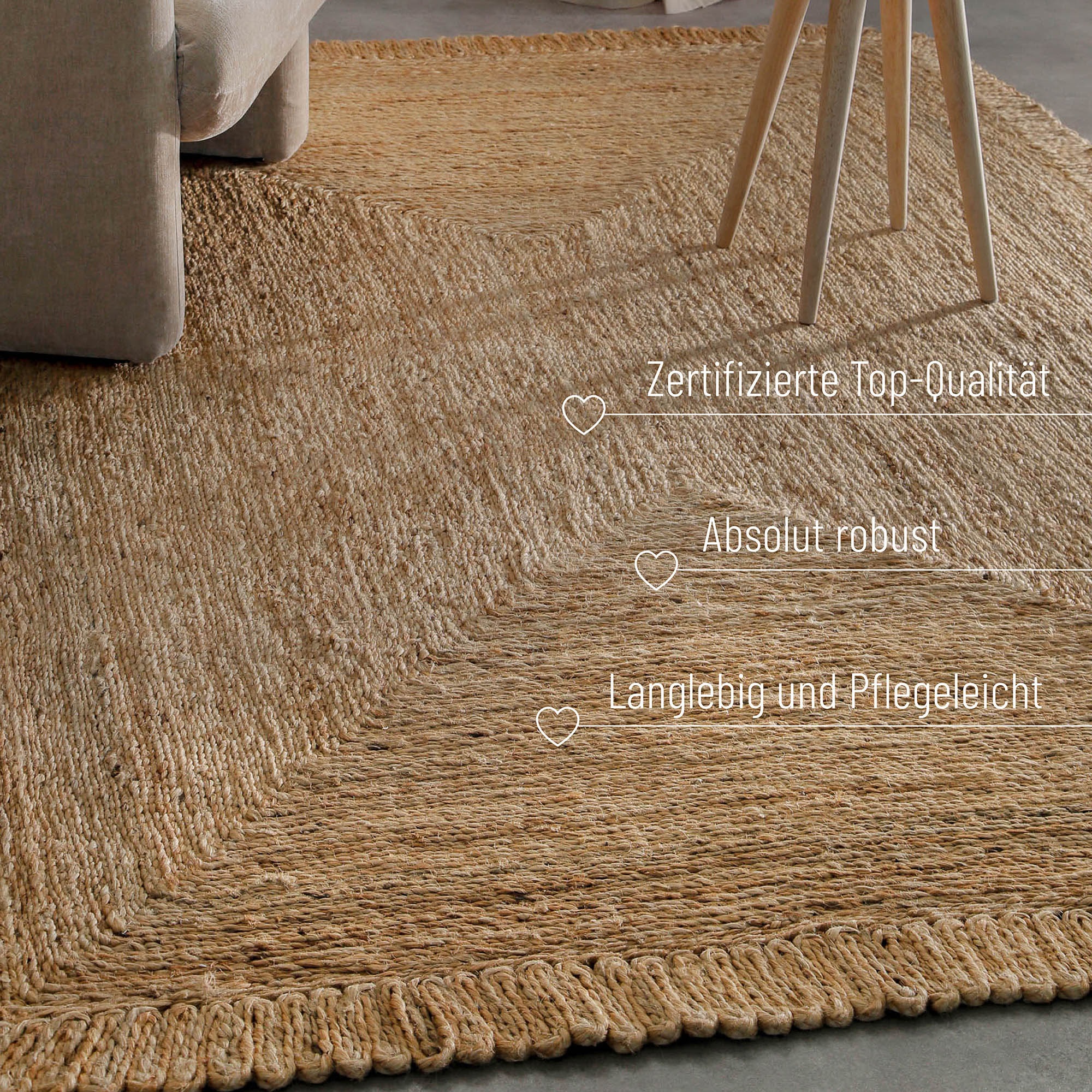 Green Looop Teppich »June«, rechteckig, 12 mm Höhe, handgewebt, robust, strapazierfähig, skandinavisch, Naturfaser