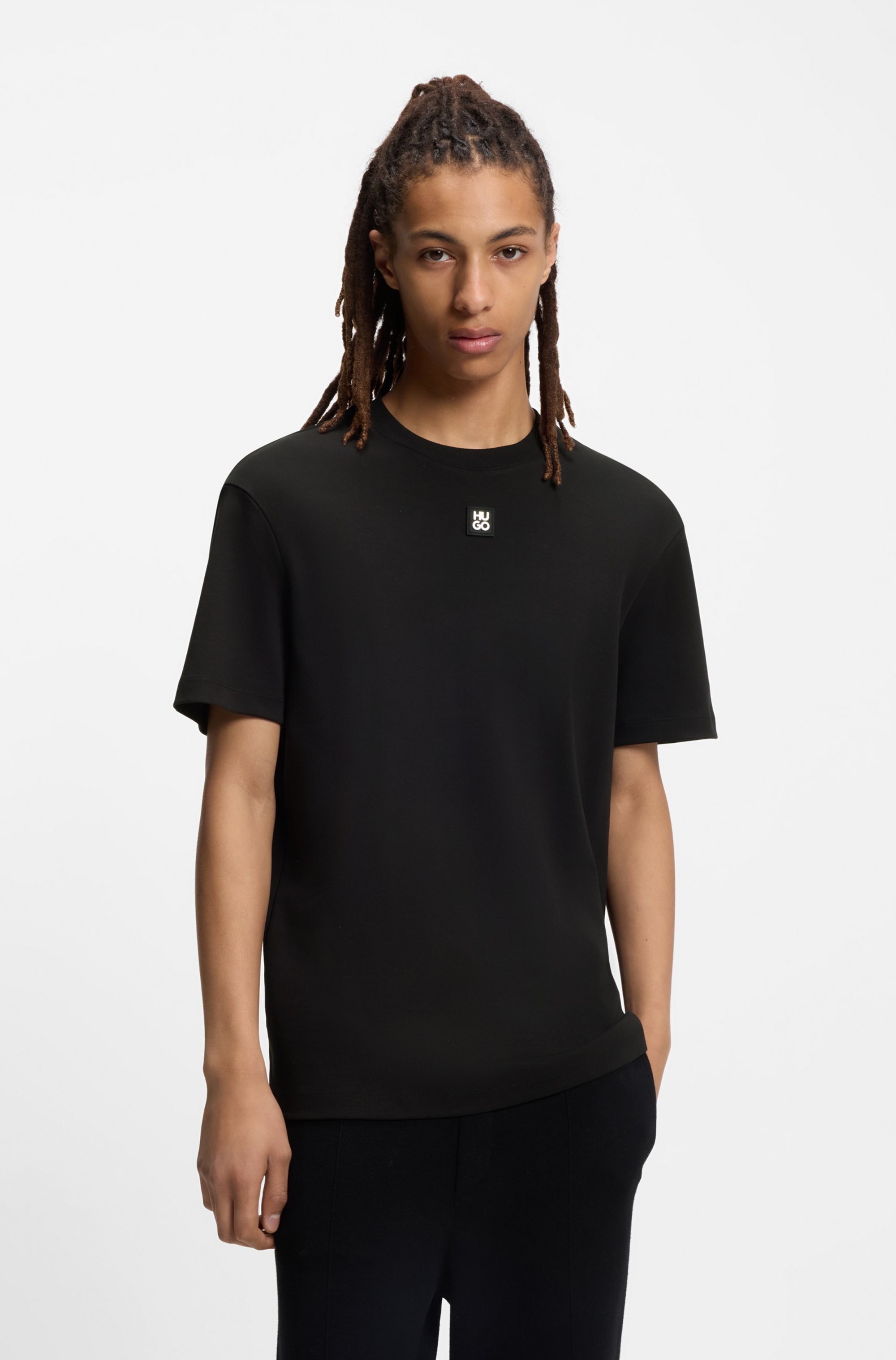HUGO T-Shirt »Dalile Metal Logo« Stacked-Logo, Rundhals, regular fit