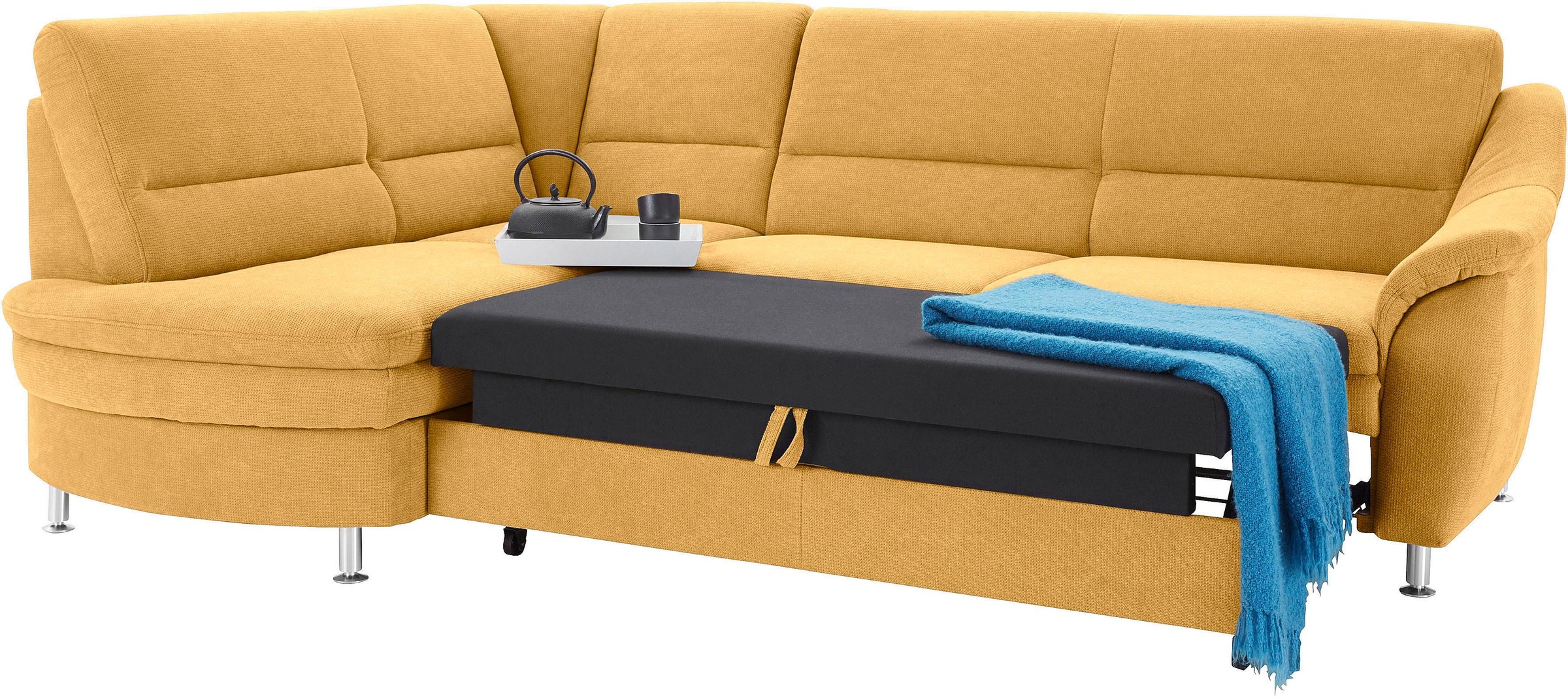 sit&more Ecksofa »Cardoso L-Form«, mit Federkern, wahlweise mit Bettfunktion und Schubkasten
