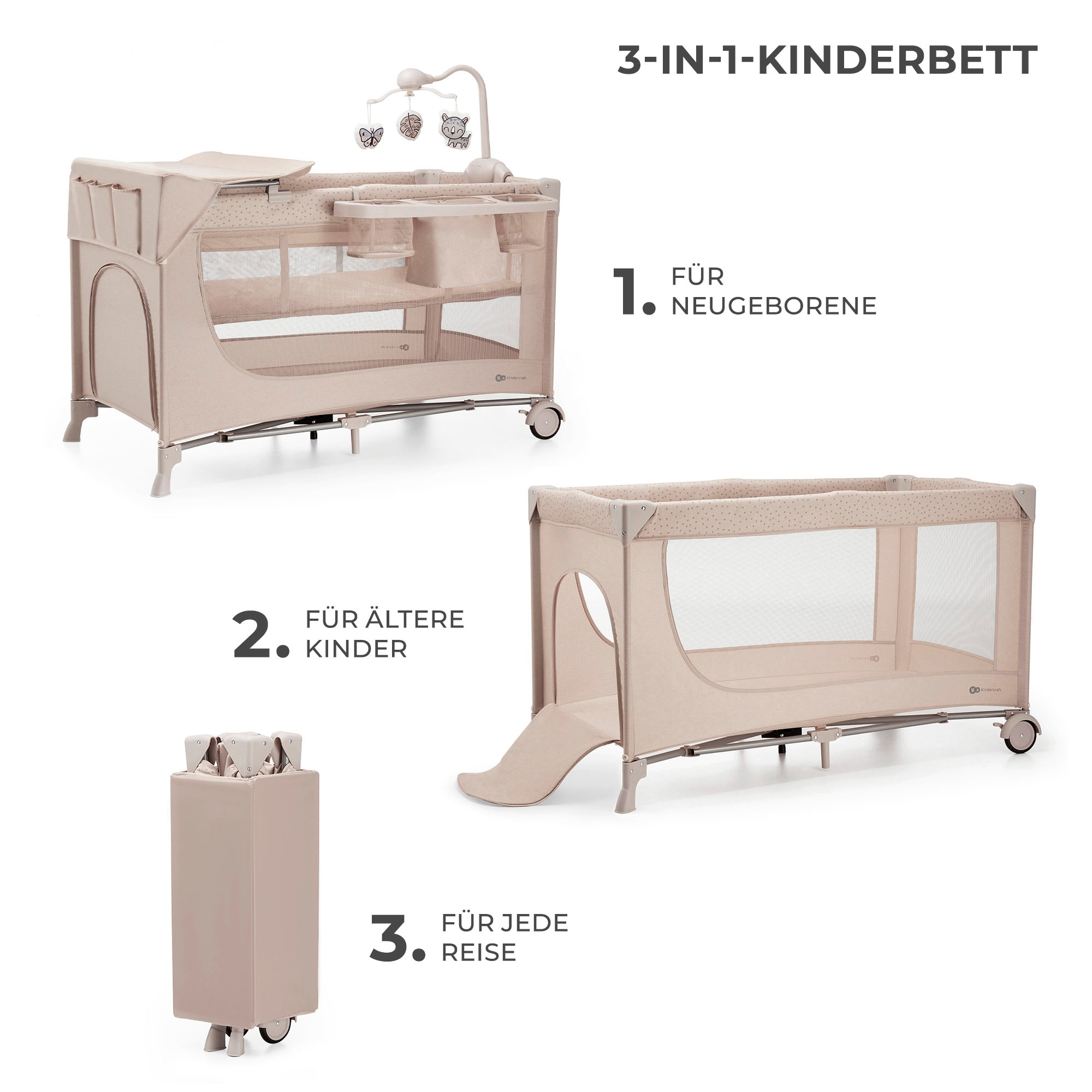 Kinderkraft Baby-Reisebett »JOY 2 mit Zubehör«