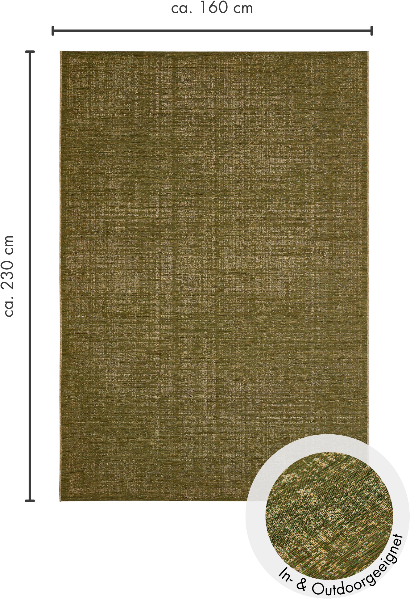 LUXOR living Teppich »Patio, Made in Belgium«, rechteckig, 3 mm Höhe, Kurzflor, meliert, In- und Outdoor geeignet, für Balkon & Terrasse