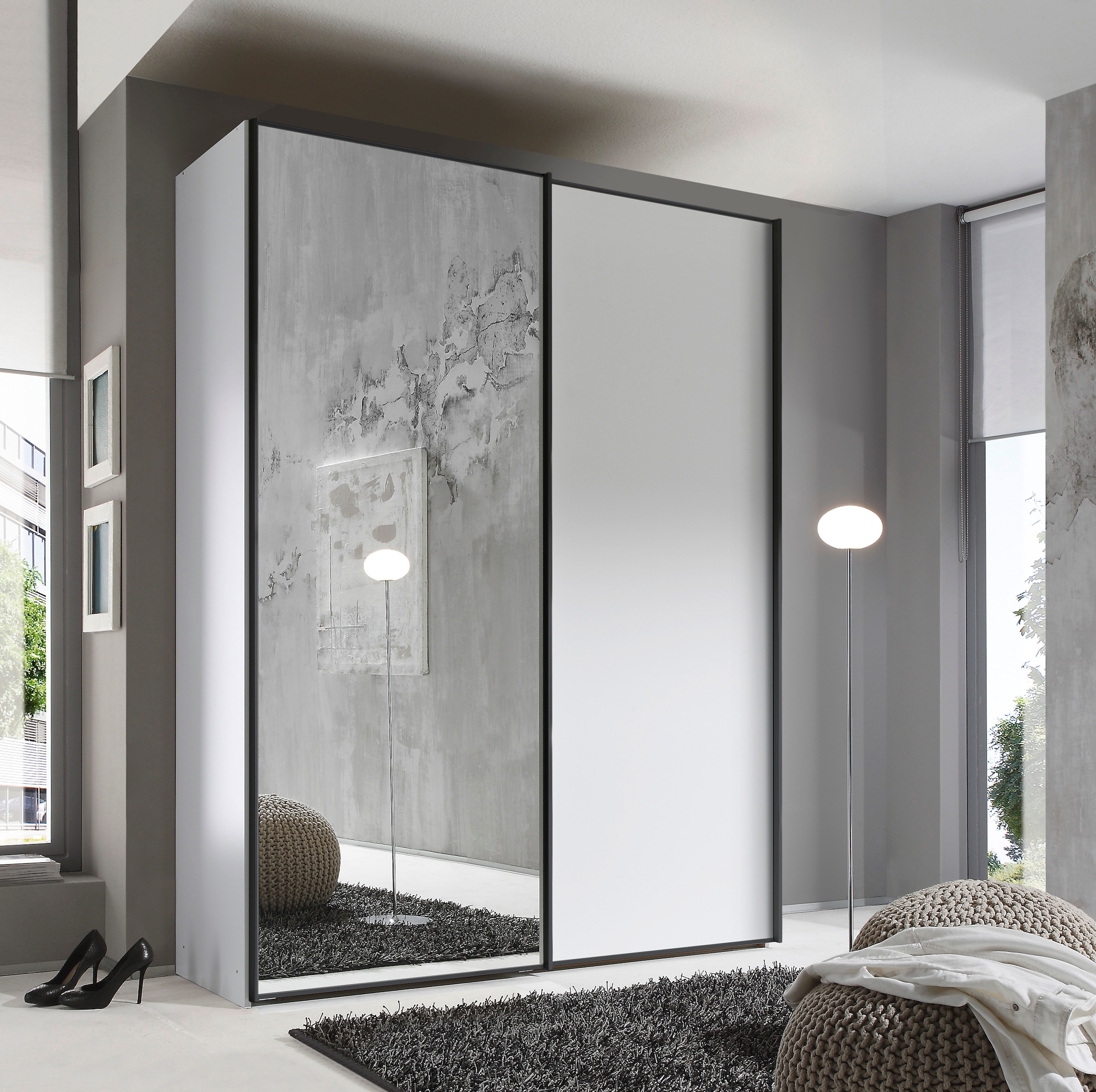 STAUD Schwebetürenschrank »Sinfonie Plus, edles Design in hochwertiger Qualität, Made in Germany« Mit Spiegeltüre und vier verschiedenen Ausstattungsvarianten