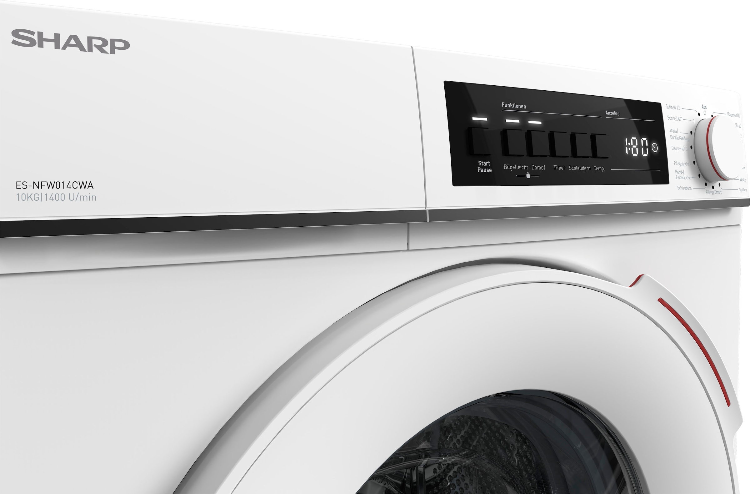 Sharp Waschmaschine »ES-NFW014CWA-DE«, 10 kg, 1400 U/min
