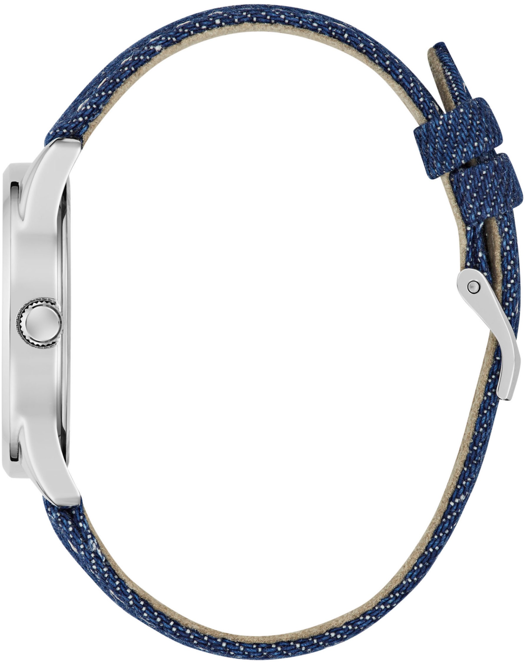 Guess Quarzuhr »G STITCH«, Armbanduhr, Damenuhr, Textilarmband, Mineralglas, analog