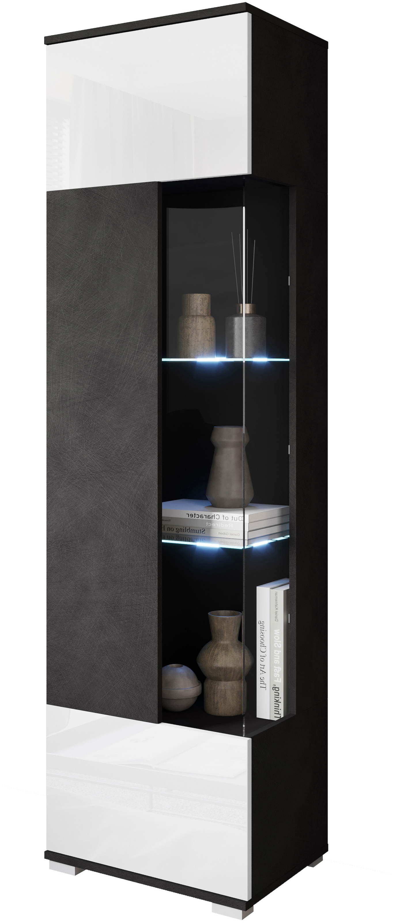 INOSIGN Vitrine »Kenia, stehend und hängend, Türanschlag wechselbar«, (1 St.), Vitrineschrank mit Glastüren 160 cm Höhe
