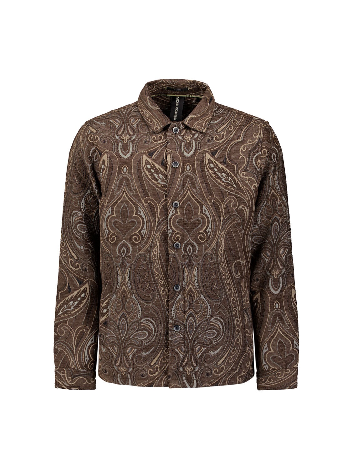 NO EXCESS Langarmhemd »No Excess Jacquard-Overshirt mit Muster«