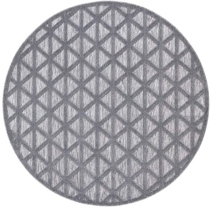 Carpet City Teppich »In-& Outdoorteppich Santorini 446, 3D-Effekt, Geo-Muster«, rund, 5 mm Höhe, Wetterfest & UV-beständig für Terrasse, Balkon, Küche, Flur