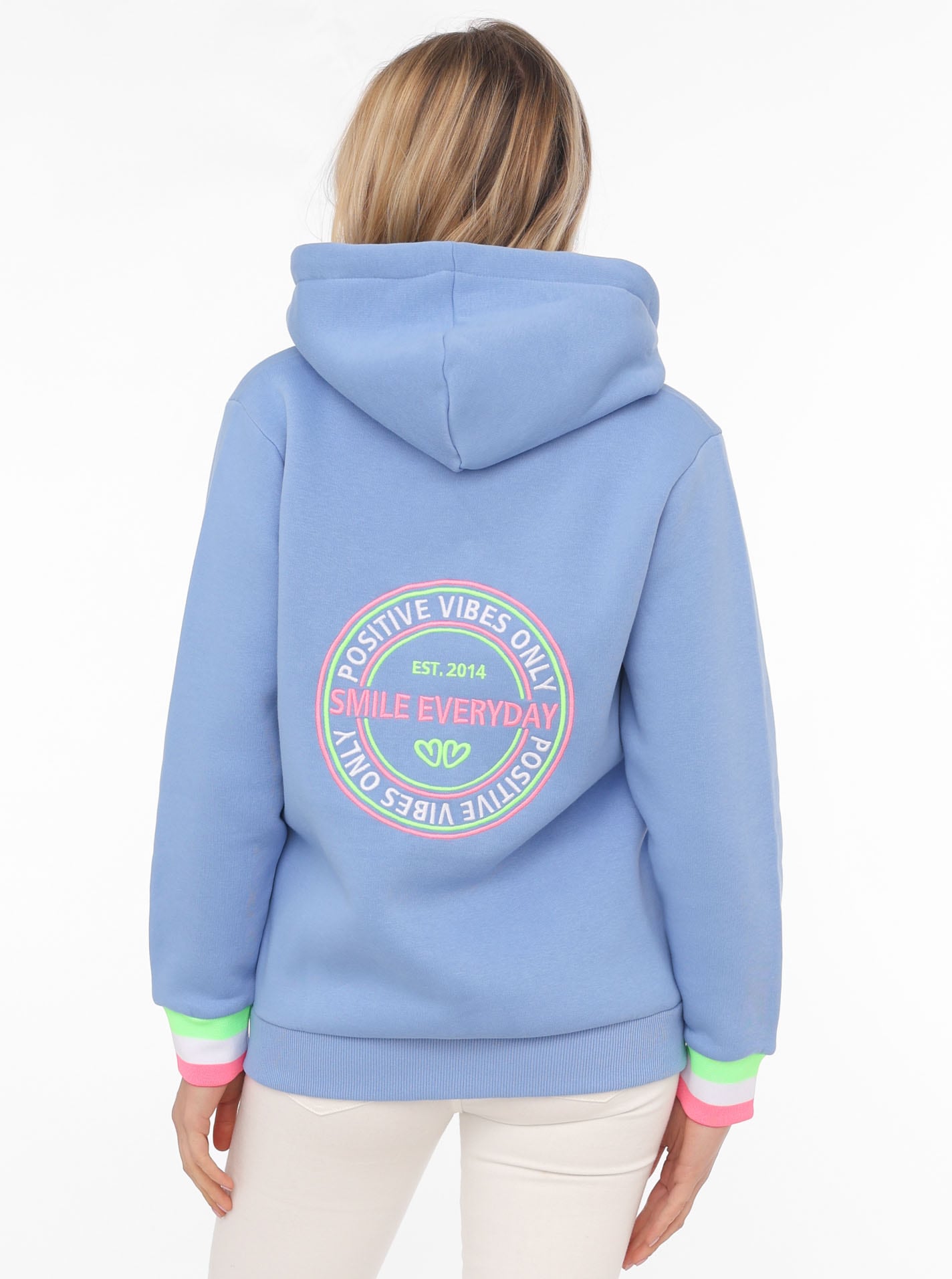 Zwillingsherz Sweatjacke, Kapuze, Regular Fit, Langarm, Stickerei am Rücken, Reißverschluss