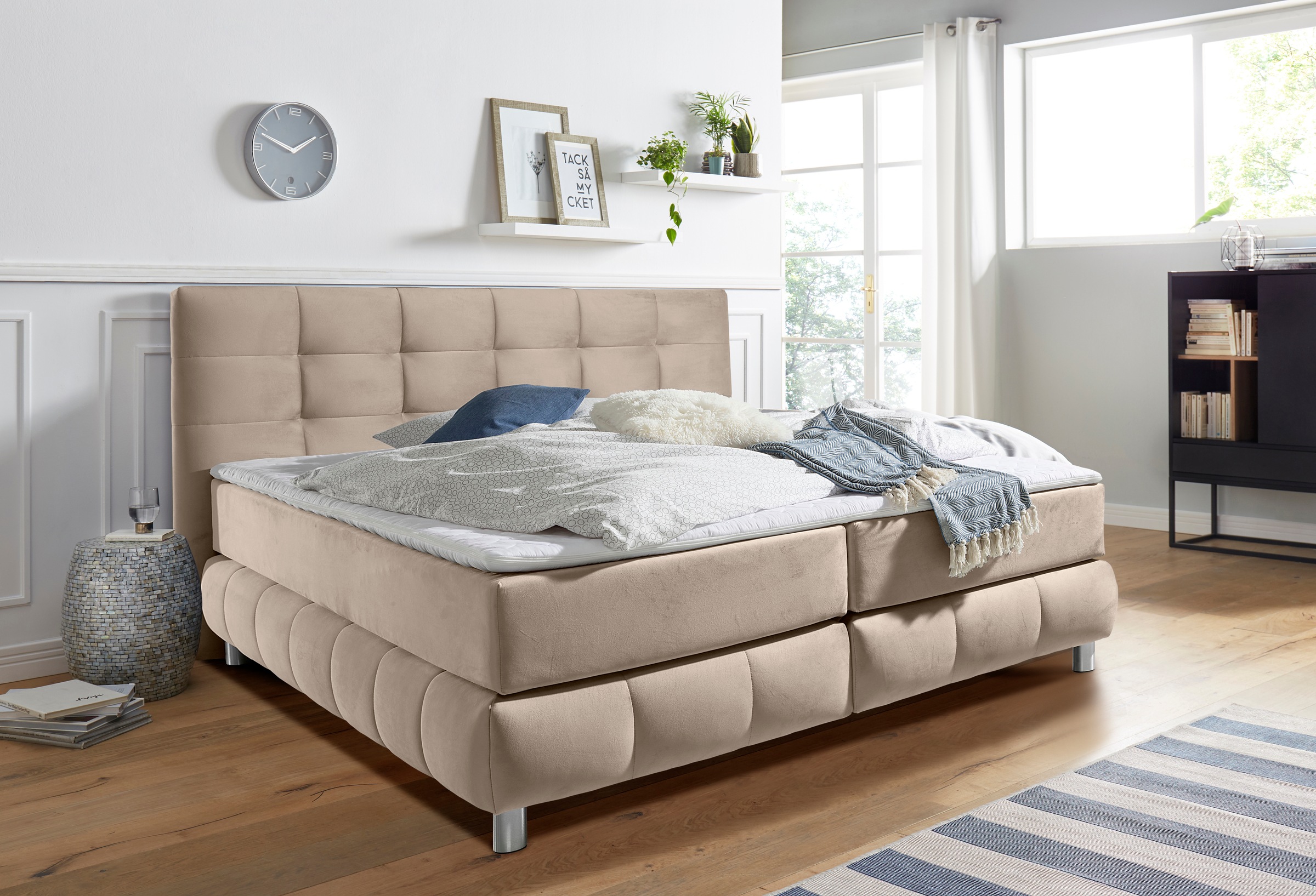 andas Boxspringbett "Salo" incl. Topper, 6 Breiten, 2 Härtegrade, TFK auch günstig online kaufen