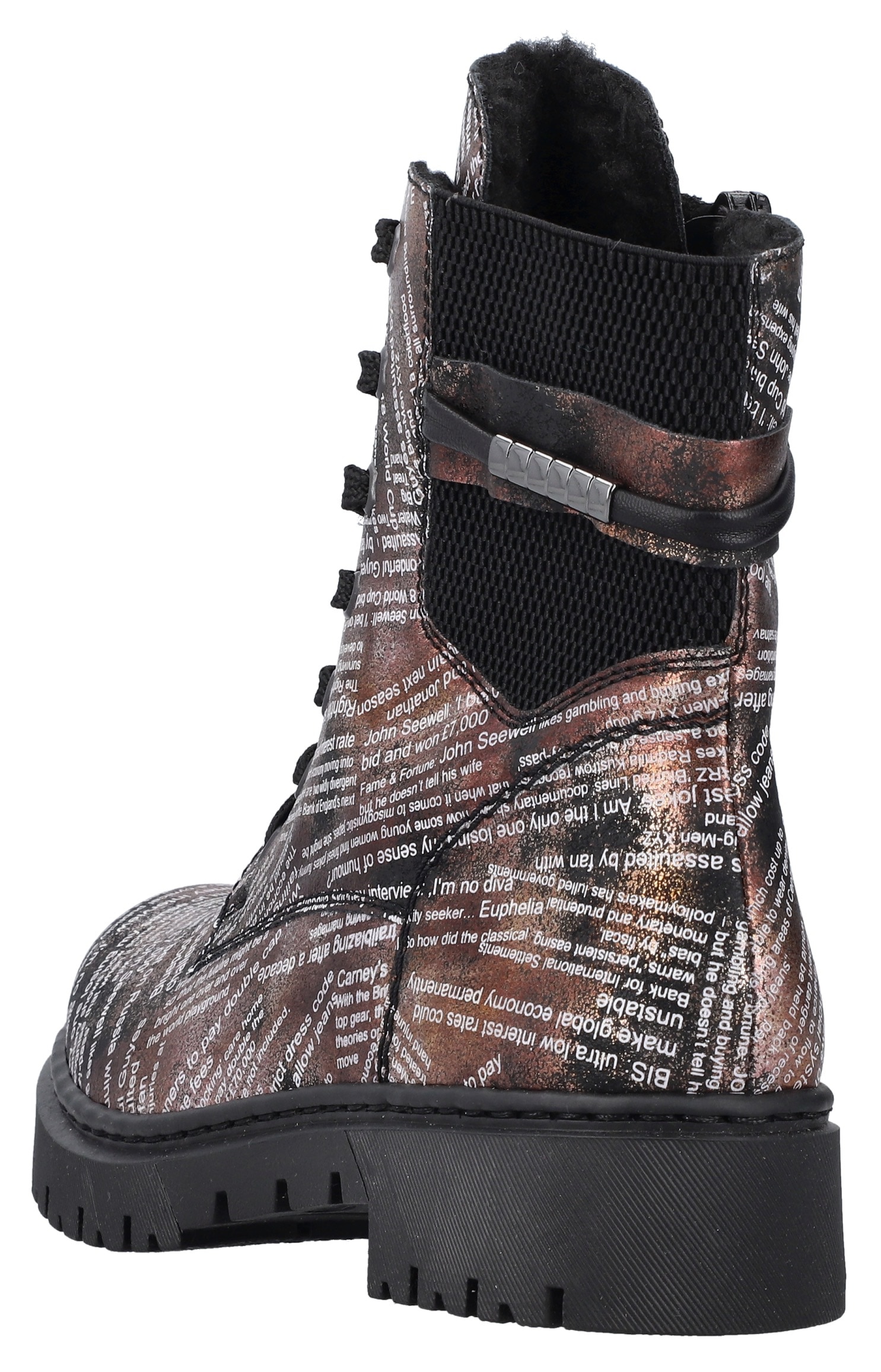 Rieker Winterstiefelette, Schnürboots, Stiefelette, Blockabsatz, mit Innenreißverschluss