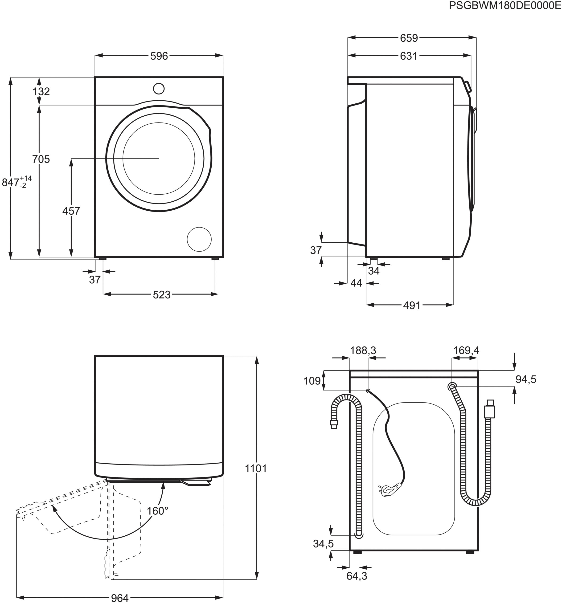 AEG Waschmaschine »LR6FA49FL 914915728«, Serie 6000 mit ProSense-Technologie, LR6FA49FL 914915728, 9 kg, 1400 U/min, ProSense® Mengenautomatik​ - spart bis 40% Zeit, Wasser und Energie