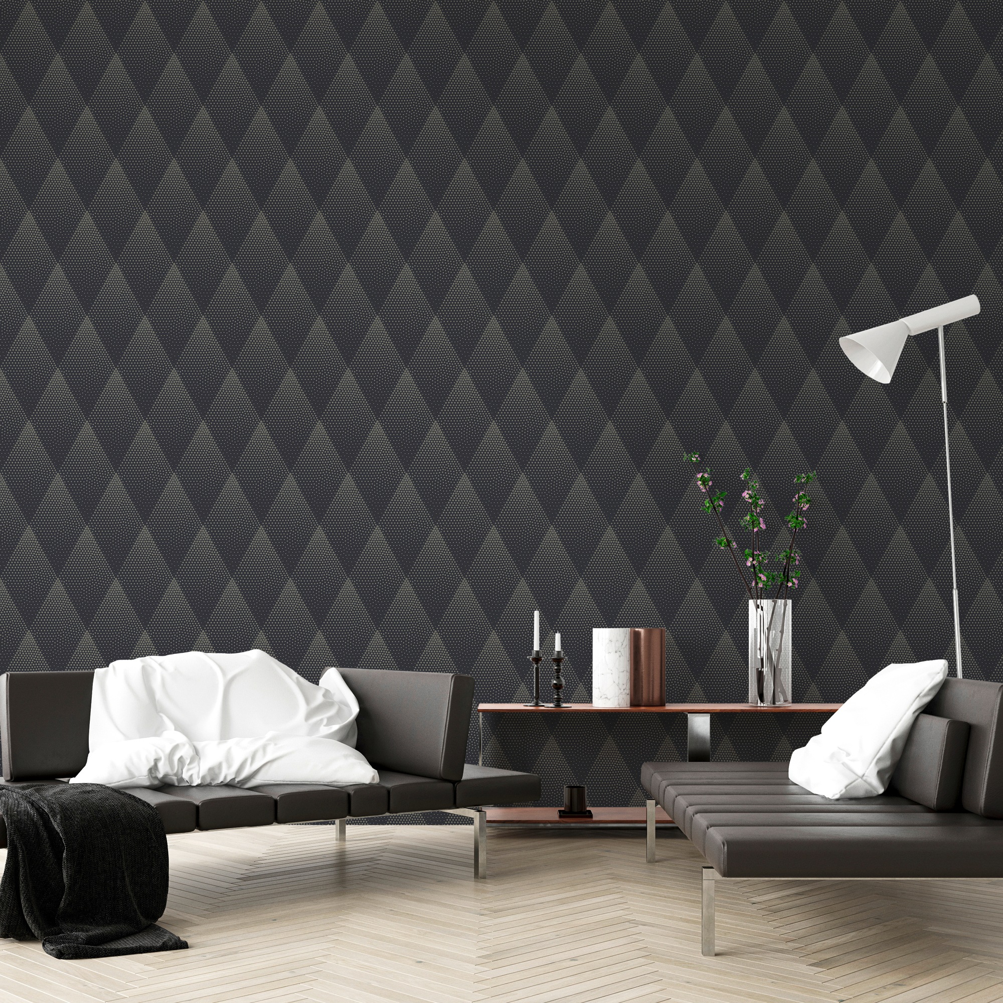 living walls Vliestapete »New Walls 50's Glam geometrisch grafisch«, grafisch-geometrisch-gemustert, Grafik Tapete Punkte Tapeten Wohnzimmer Schlafzimmer Küche Flur Design