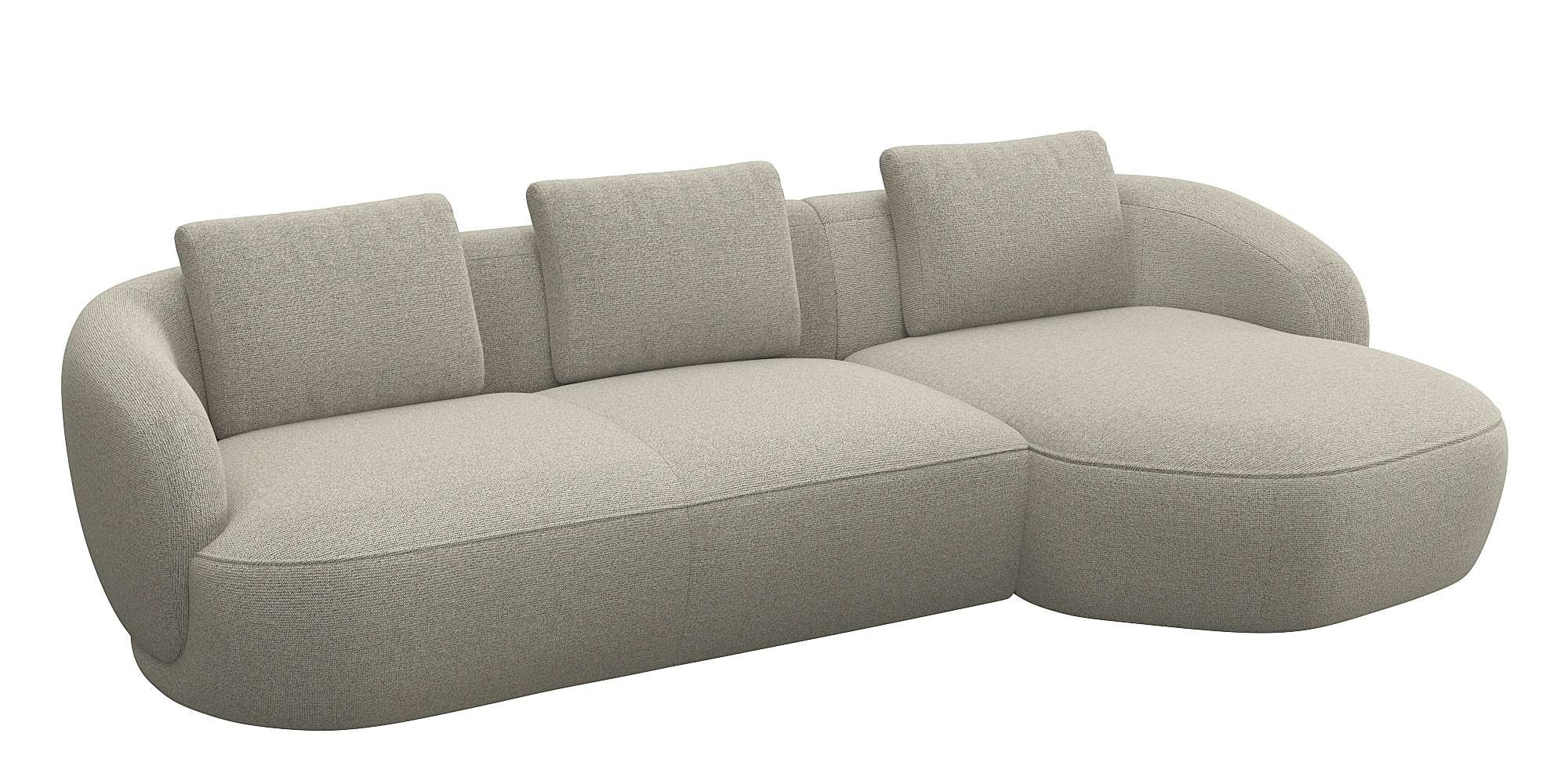 FLEXLUX Wohnlandschaft »Torino, rund, L-Form, Sofa-Ecke mit Recamiere, Long günstig online kaufen