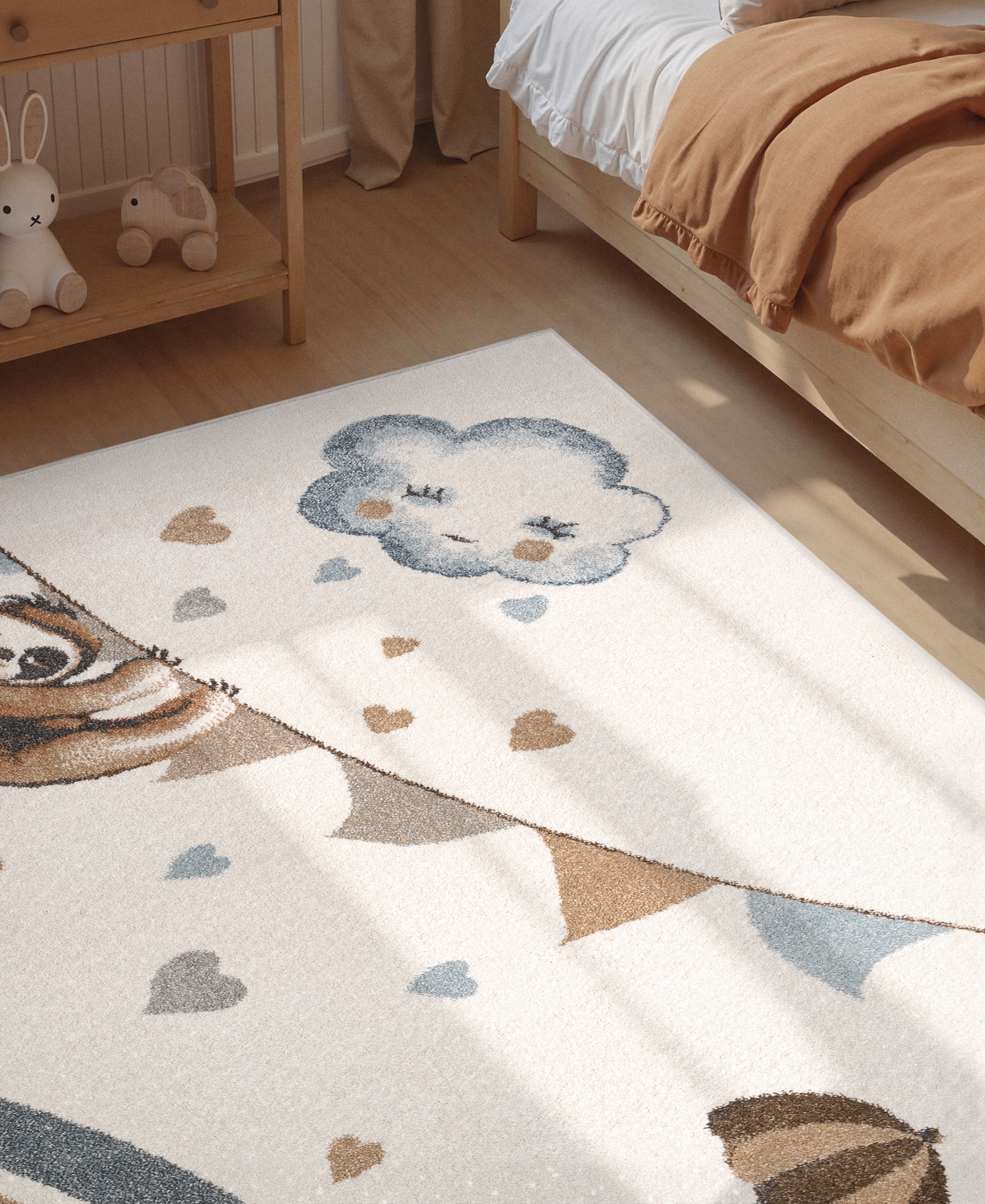 Villeroy & Boch Kinderteppich »Walk like an Elephant Rainy Party Teppich« rechteckig 9 mm Höhe Spielteppich weich, Kinderzimmer, Boho Kids Spielunterlage, Tieremotiv