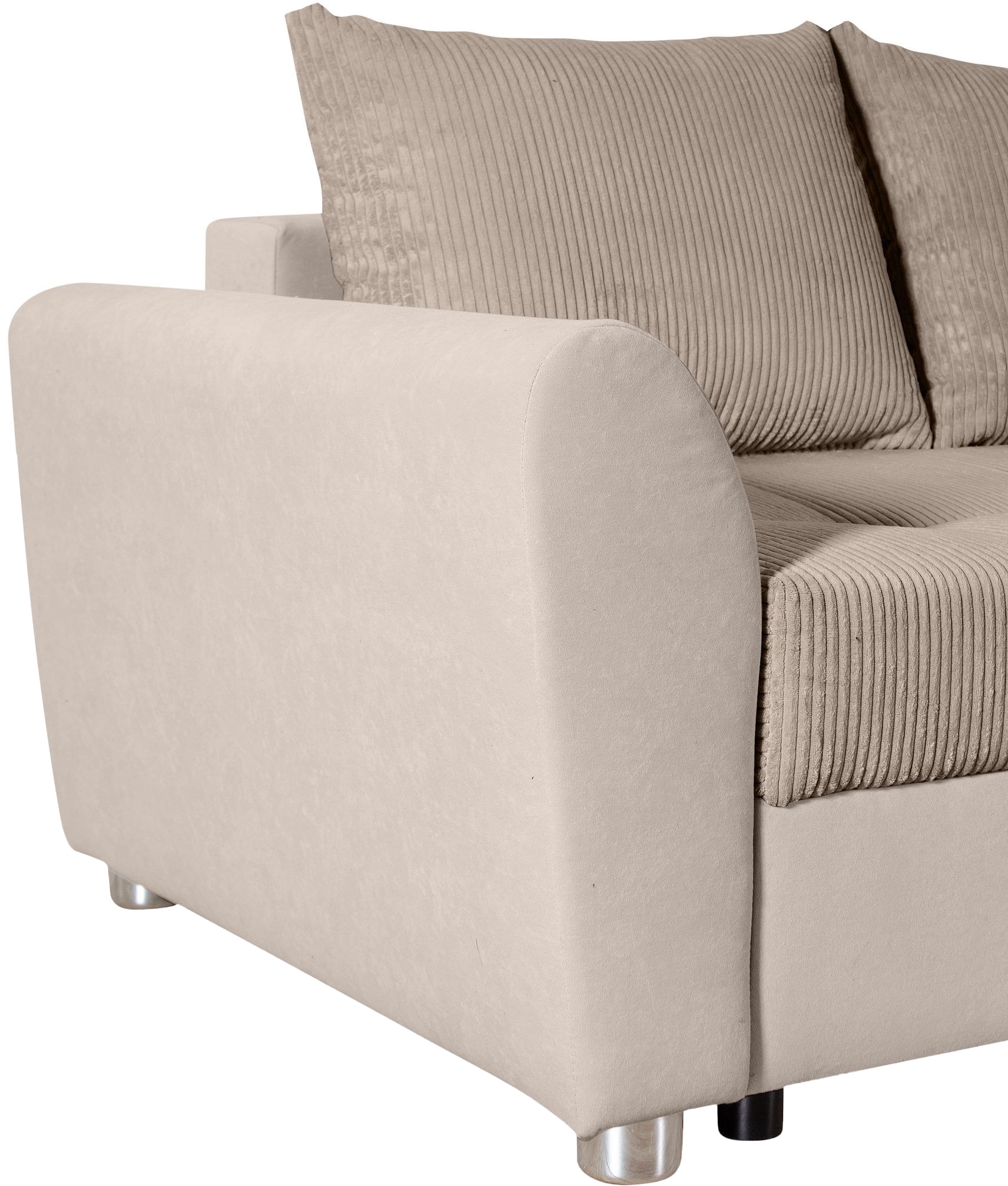 COLLECTION AB Ecksofa »JANA«, Ecksofa,Bettfunktion,Bettkasten,Bonnelfederkern,Rückenkissen