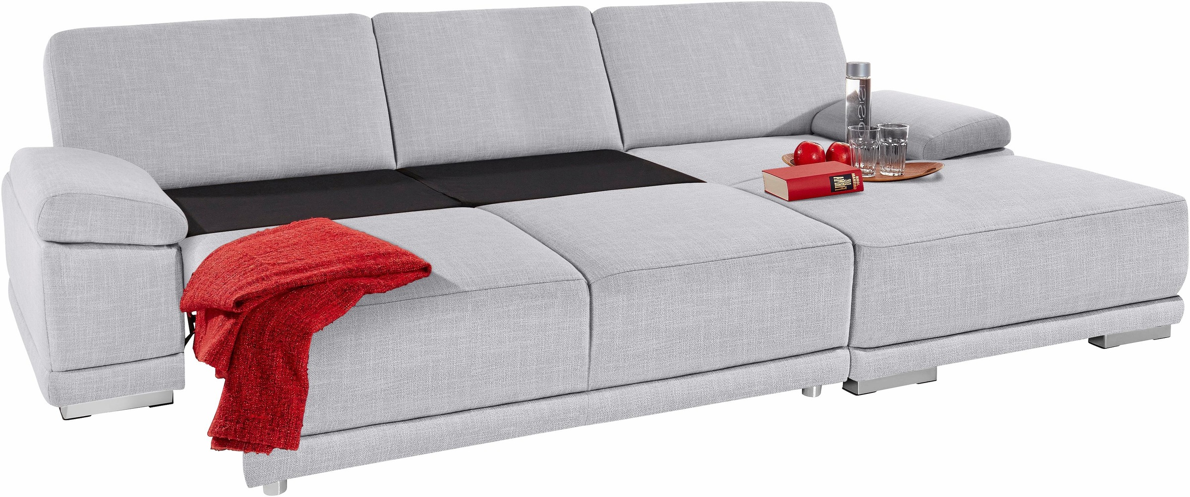 sit&more Ecksofa »Coria L-Form«, mit XL-Recamiere, wahlweise mit Bettfunktion