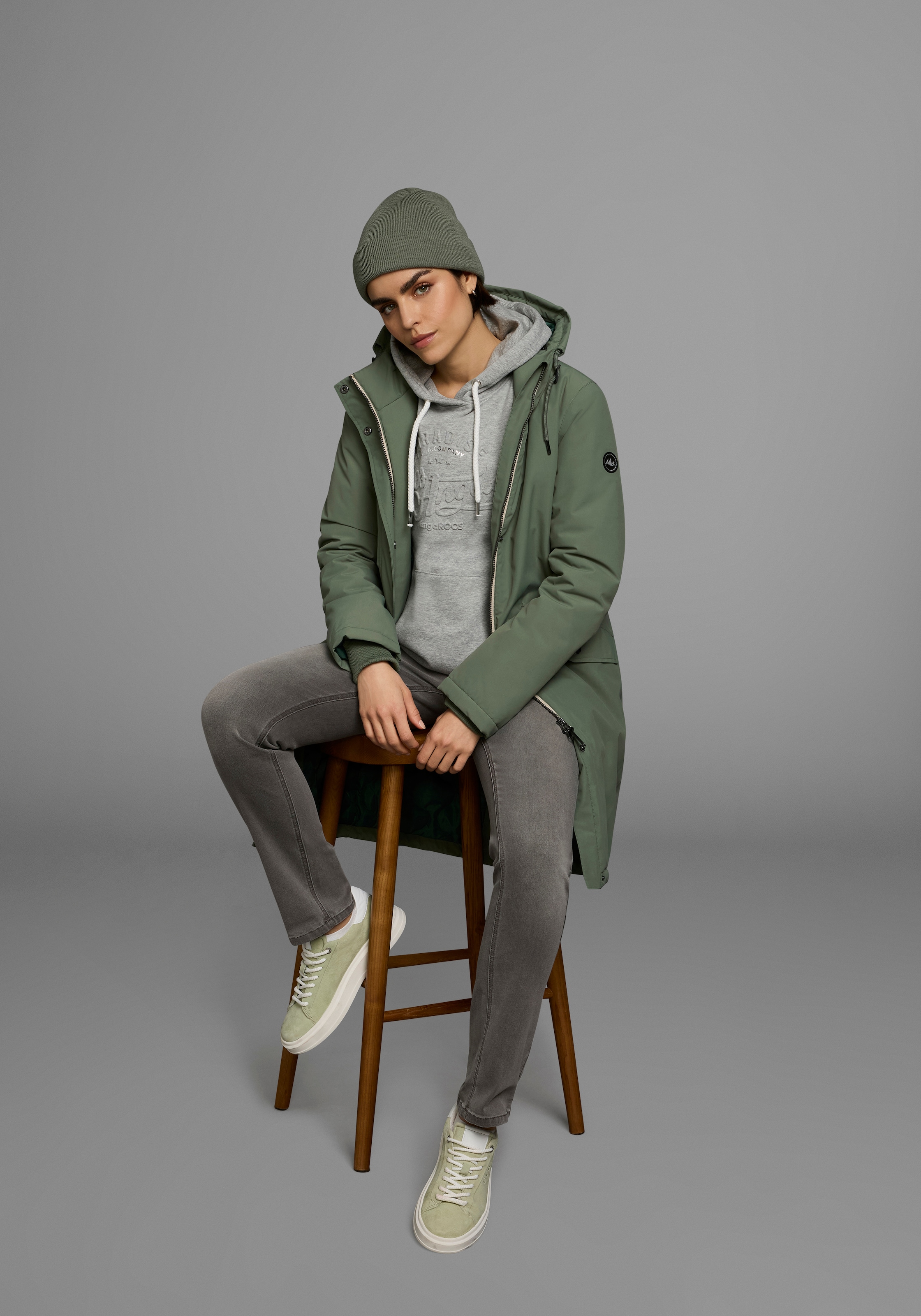 Polarino Parka, mit Kapuze, Atmungsaktiv, winddicht, wasserdicht, Im Oversize Look