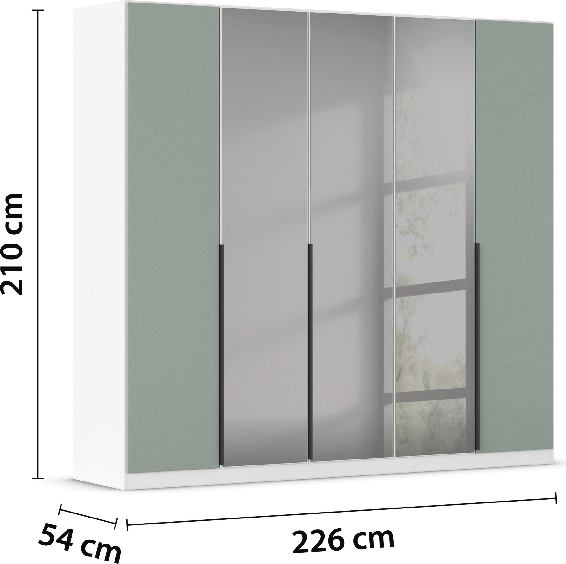 INOSIGN BY RAUCH Drehtürenschrank »Ferris Schrank Breite 2,10m BESTSELLER Schlafzimmerschrank«, Kleiderschrank mit Spiegel in den Ausführungen BASIC/CLASSIC/PREMIUM
