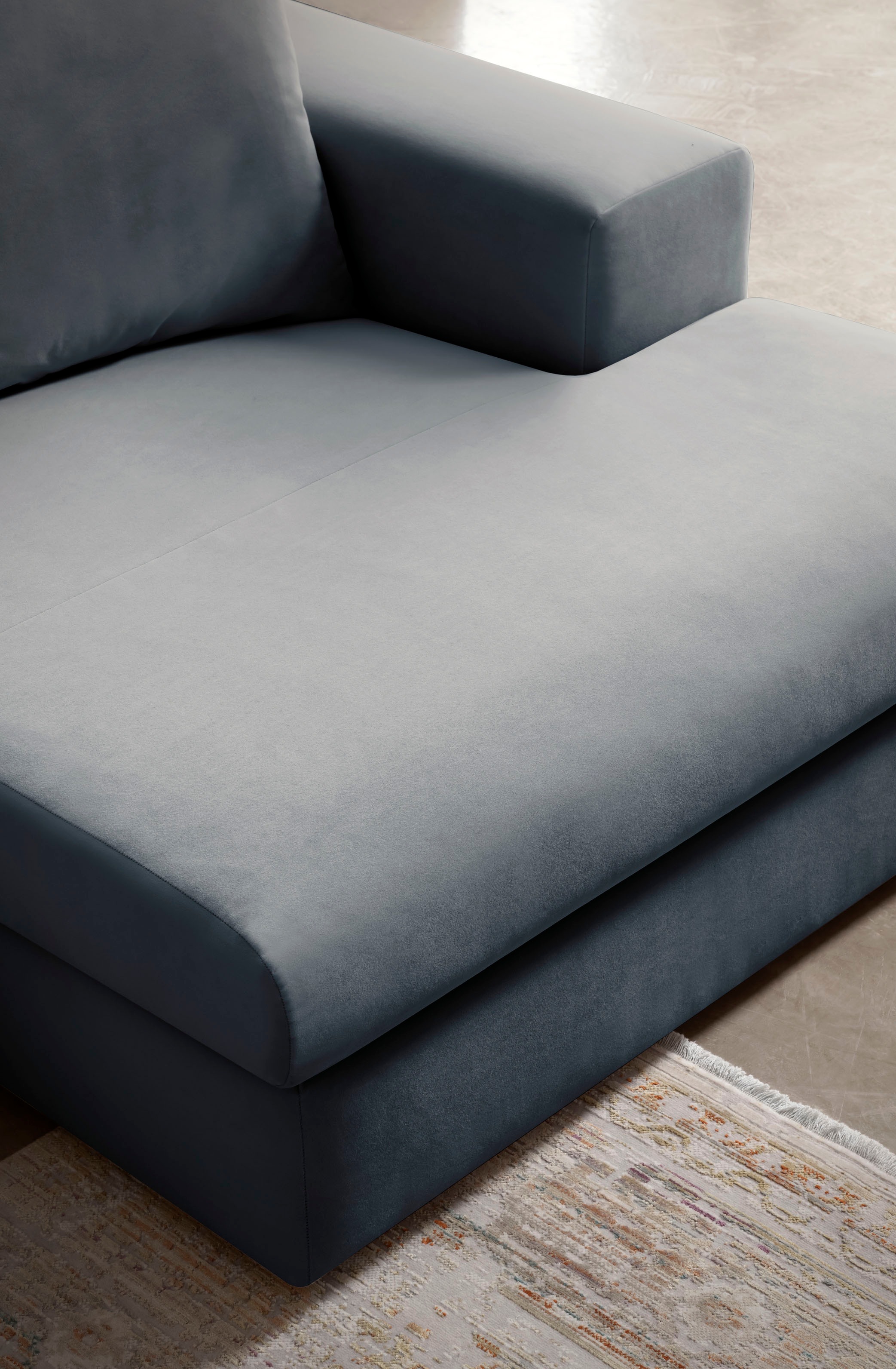 andas Ecksofa »SLEETLAND XXL in Samtvelours oder Vintage-Leder-Optik, L-Form,«, besonders groß und bequem