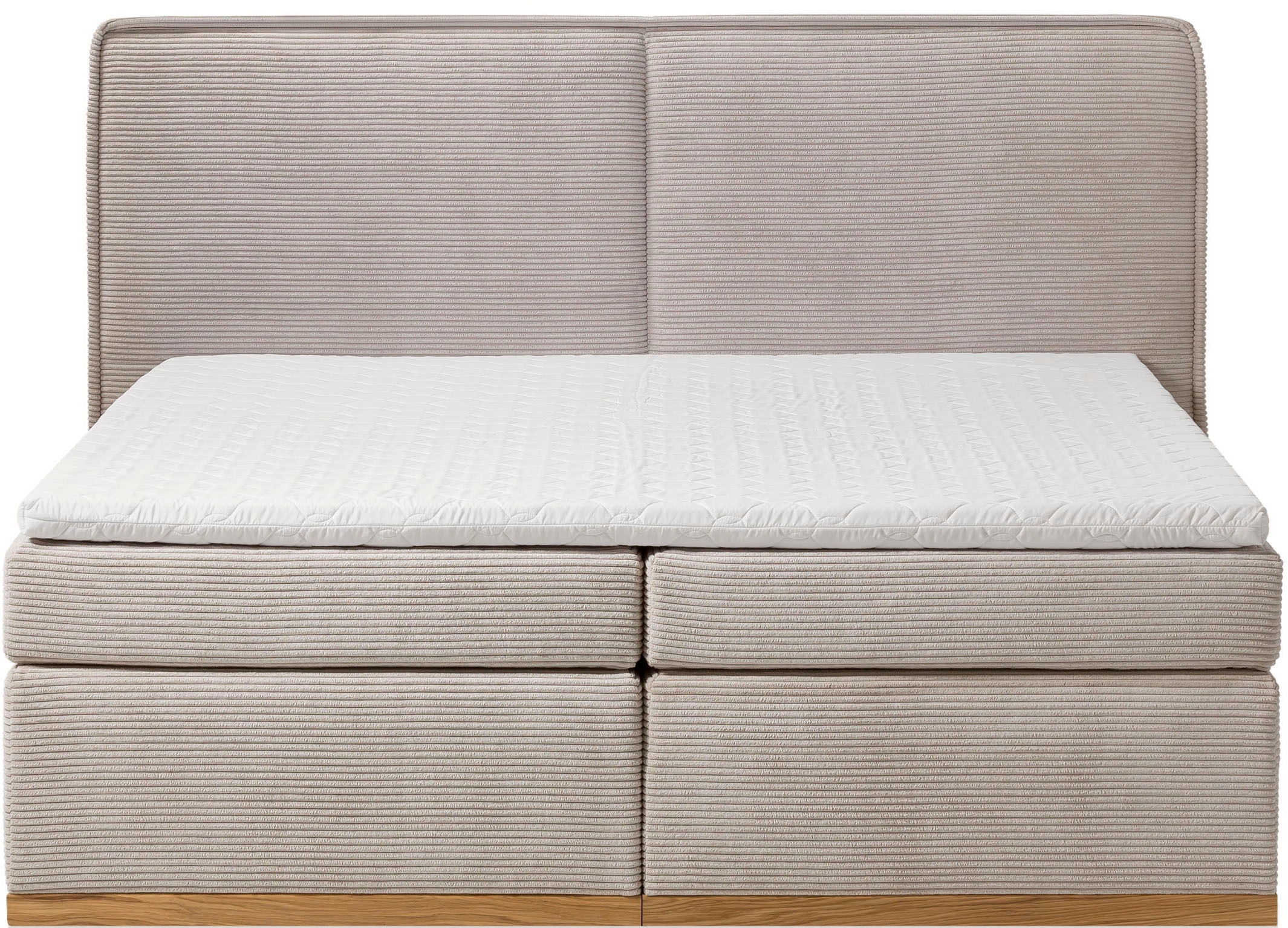 Home affaire Boxspringbett »SHERWOOD Hotelbett, Polsterbett«, Hochwertiger Cord,weiche Velours-Struktur, mit Topper, Eiche