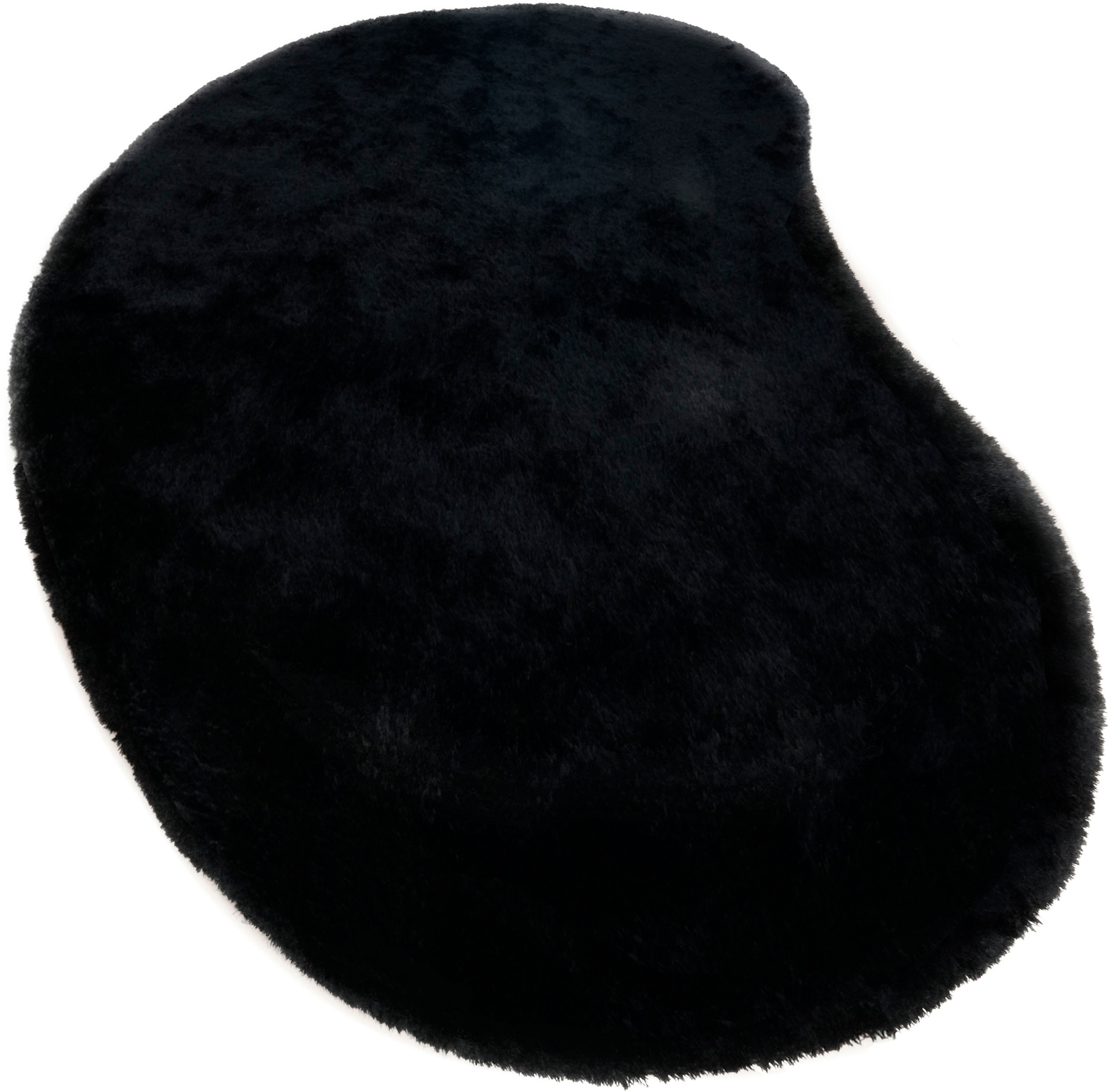 Bruno Banani Hochflor-Teppich »Dana Bean shape, besondere Form, weich, Mikrofaser Teppiche«, U-förmig, 30 mm Höhe, organische Form, uni, Wohnzimmer, Schlafzimmer, Esszimmer