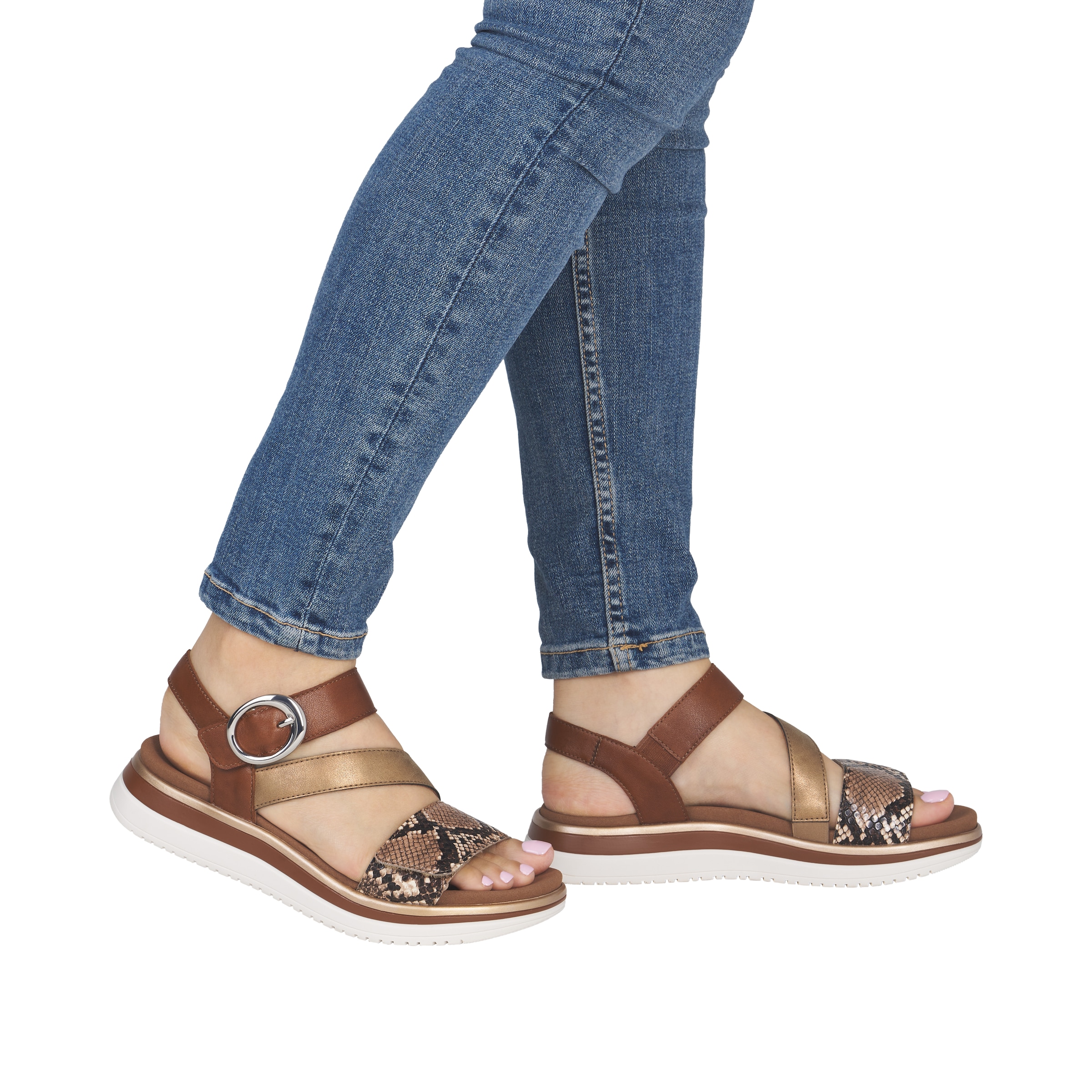Remonte Plateausandale  Sommerschuh, Sandalette mit praktischen Klettverschlüssen
