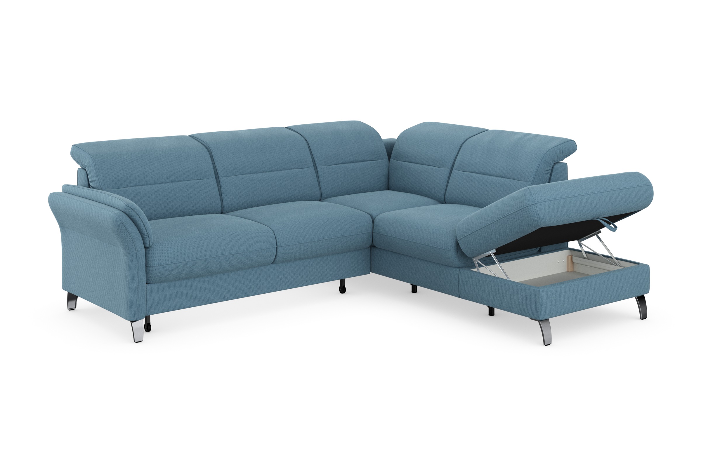 sit&more Ecksofa »Grenoble L-Form mit Federkern«, wahlweise mit Bettfunktion, Bettkasten, Arm- und Kopfteilverstellung