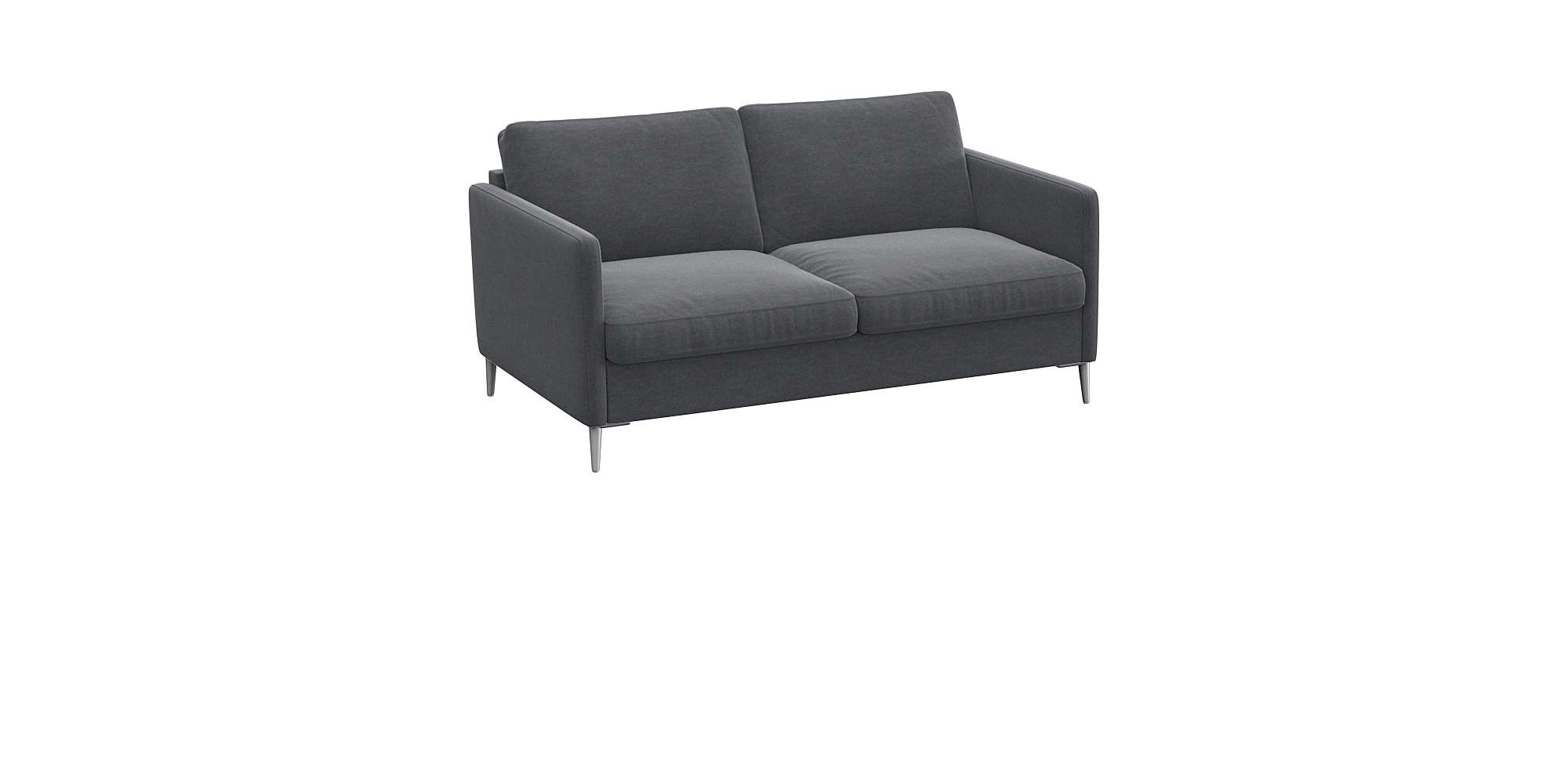 FLEXLUX 2-Sitzer »Fiore, super Sitzkomfort durch Kaltschaum im Sitz«, schmale Armlehnen, Füße Alu