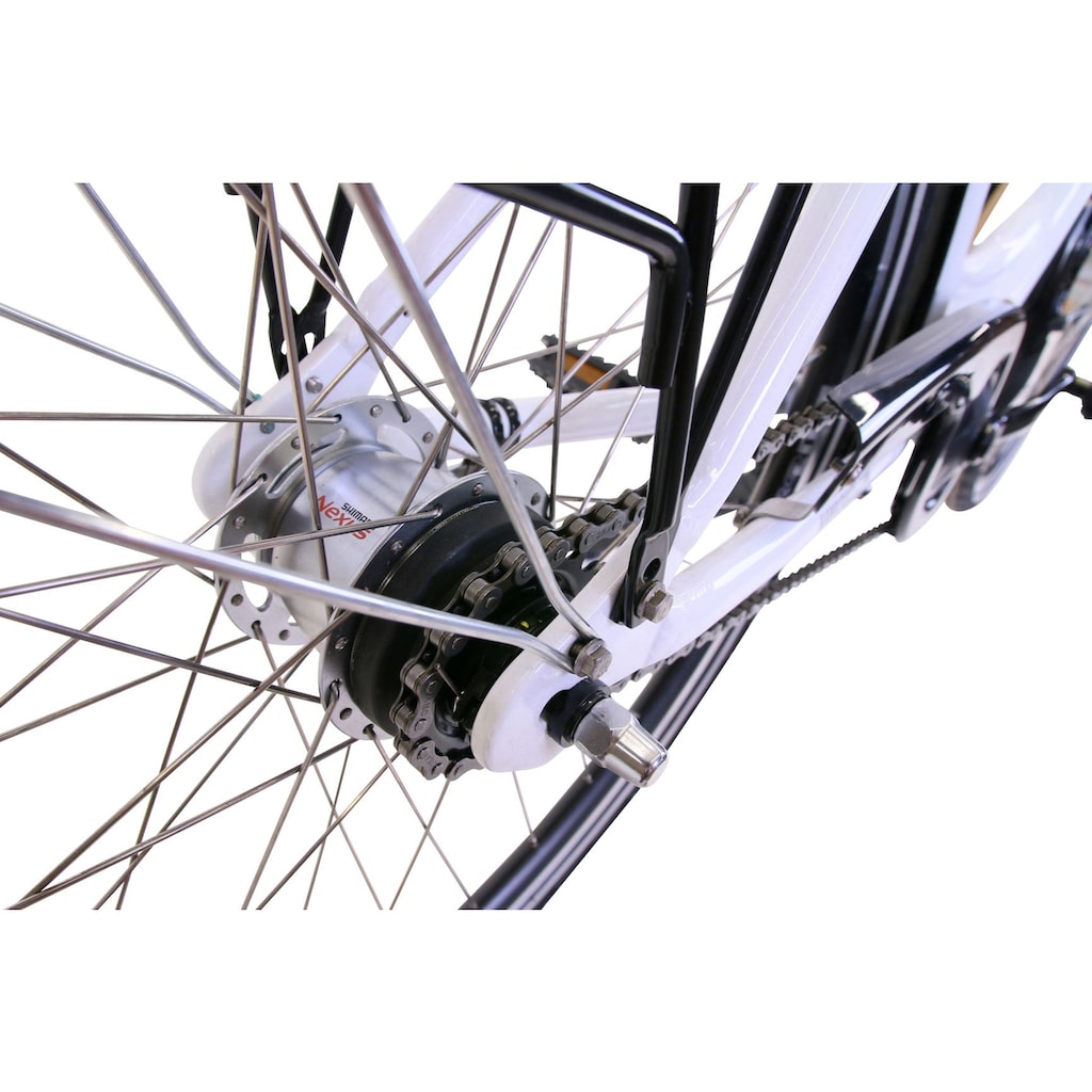 HAWK Bikes Cityrad »HAWK City Wave Deluxe White«, 7 Gang, Shimano, Nexus Schaltwerk