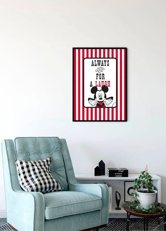 Komar Bild »Mickey Mouse Laugh« Disney 1 Stk. tlg. Wandbild zur Dekoration im Kinderzimmer - ohne Rahmen