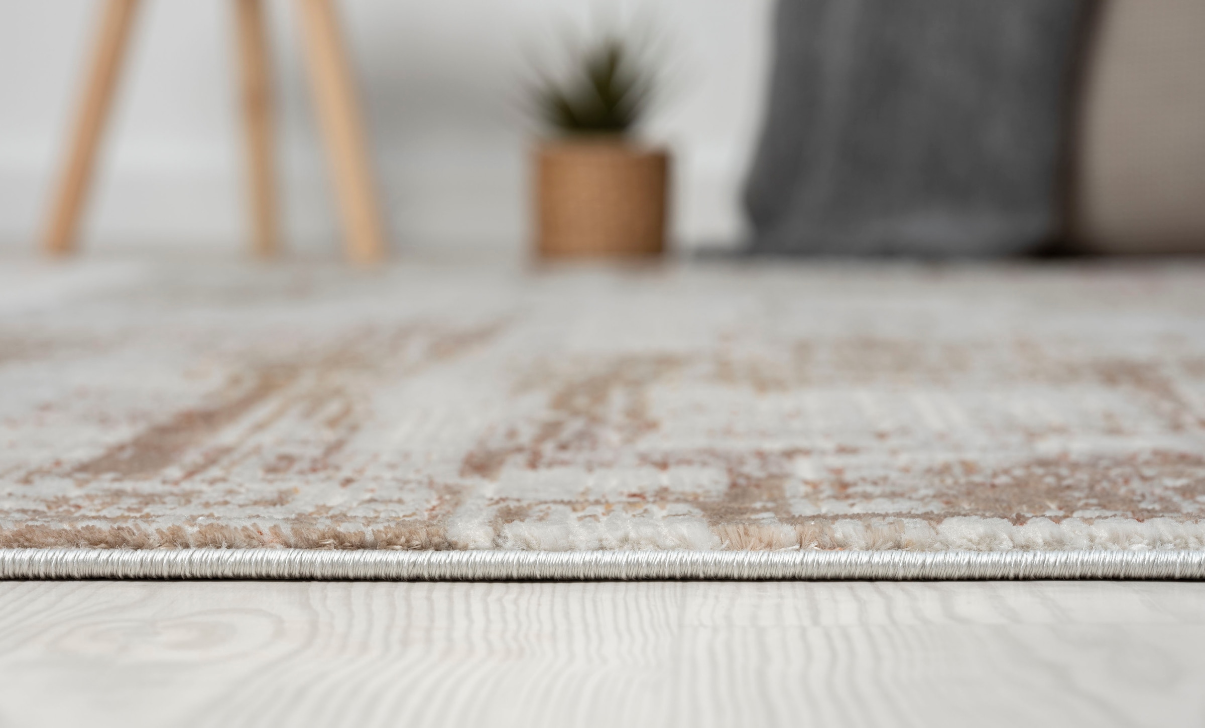 Myflair Möbel & Accessoires Teppich »Esme 2«, rechteckig, 8 mm Höhe, Kurzflor, Vintage Look, mit Fransen, besonders weich durch Microfaser