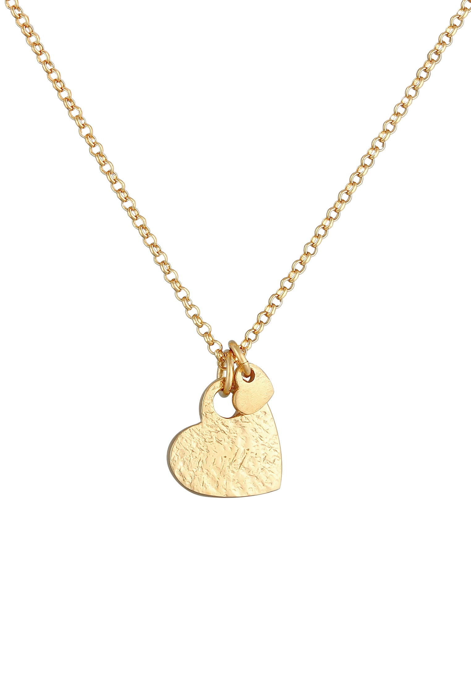 Elli Kette mit Anhänger »Herzen Love Liebe Organic Look 925 Silber«