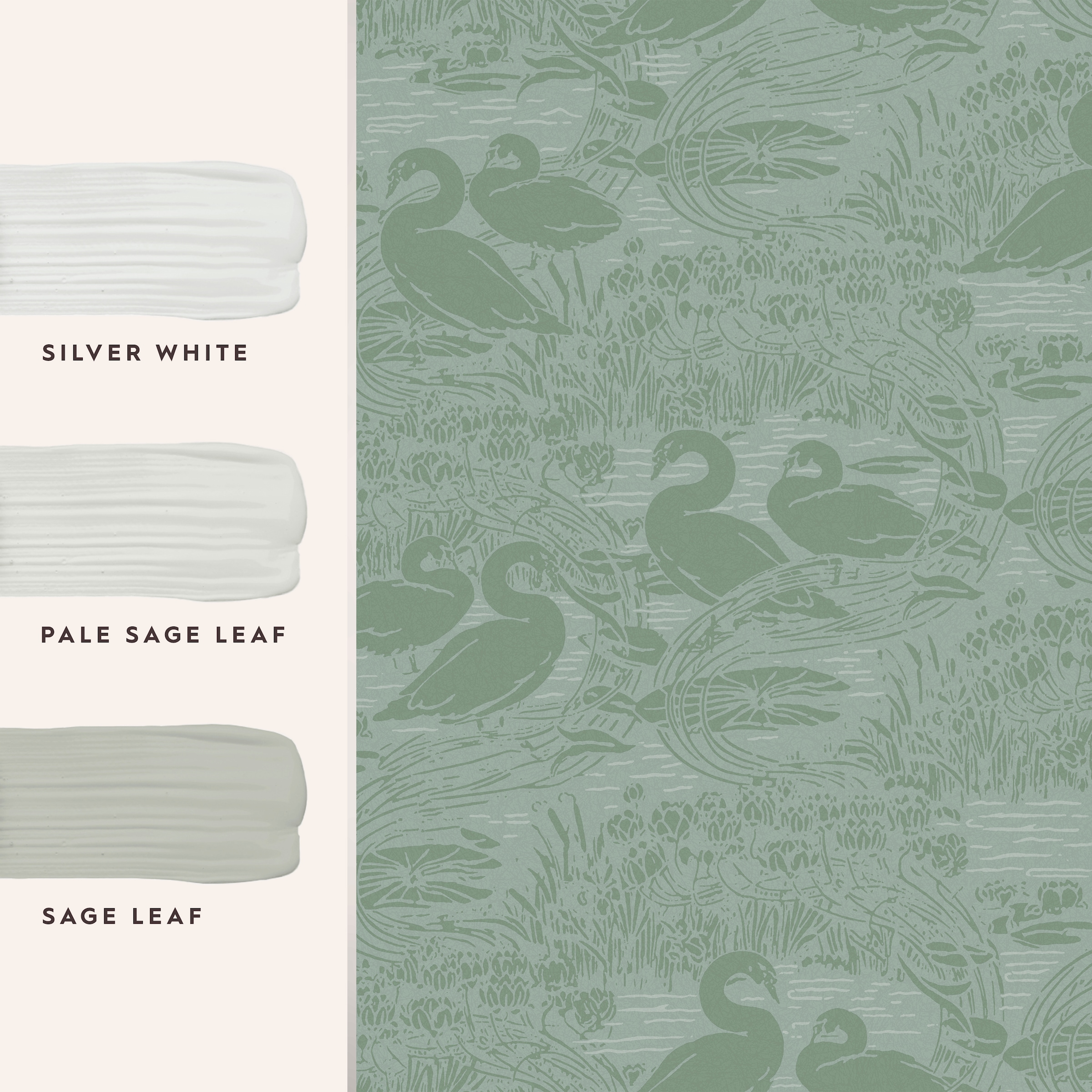 LAURA ASHLEY Vliestapete »Swans«, 10mx52cm