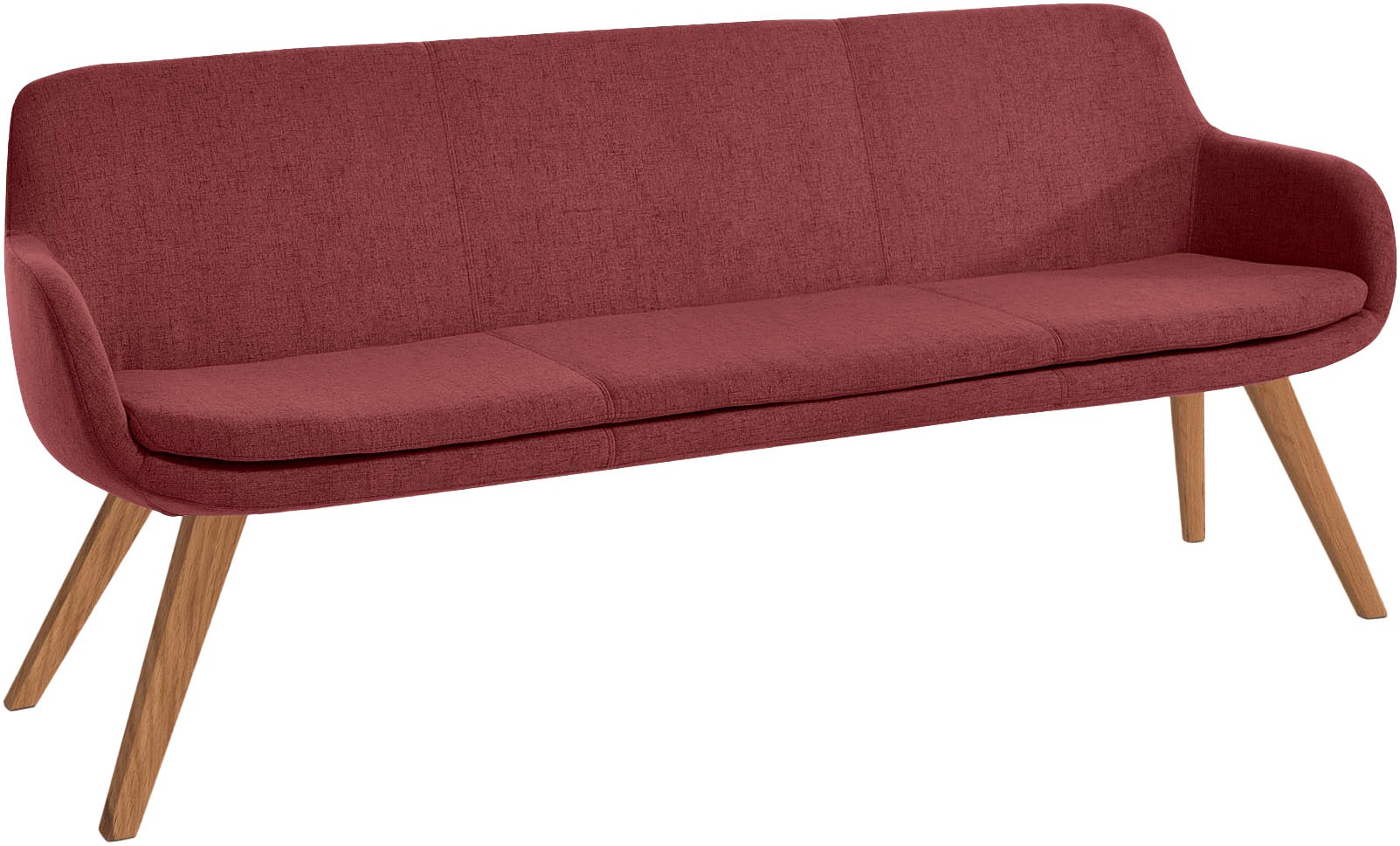 MUSTERRING Essbank »Tavia« Stativgestell Wildeiche massiv geölt, Breite 180, 200 oder 220 cm bordeaux + Wildeiche