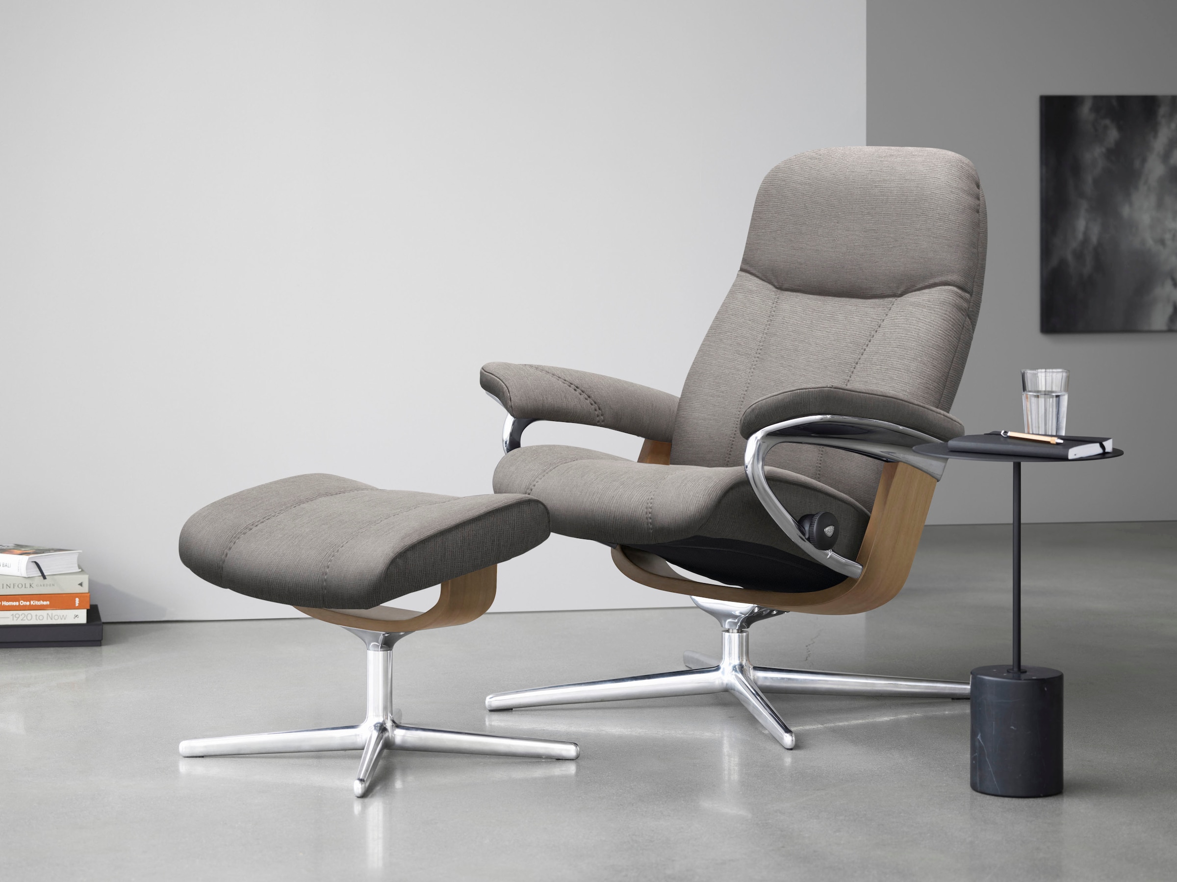 Stressless® Relaxsessel »Consul«, (Set, Relaxsessel mit Hocker), mit  Hocker, mit Cross Base, Größe S, M & L, Holzakzent Eiche auf Rechnung  kaufen