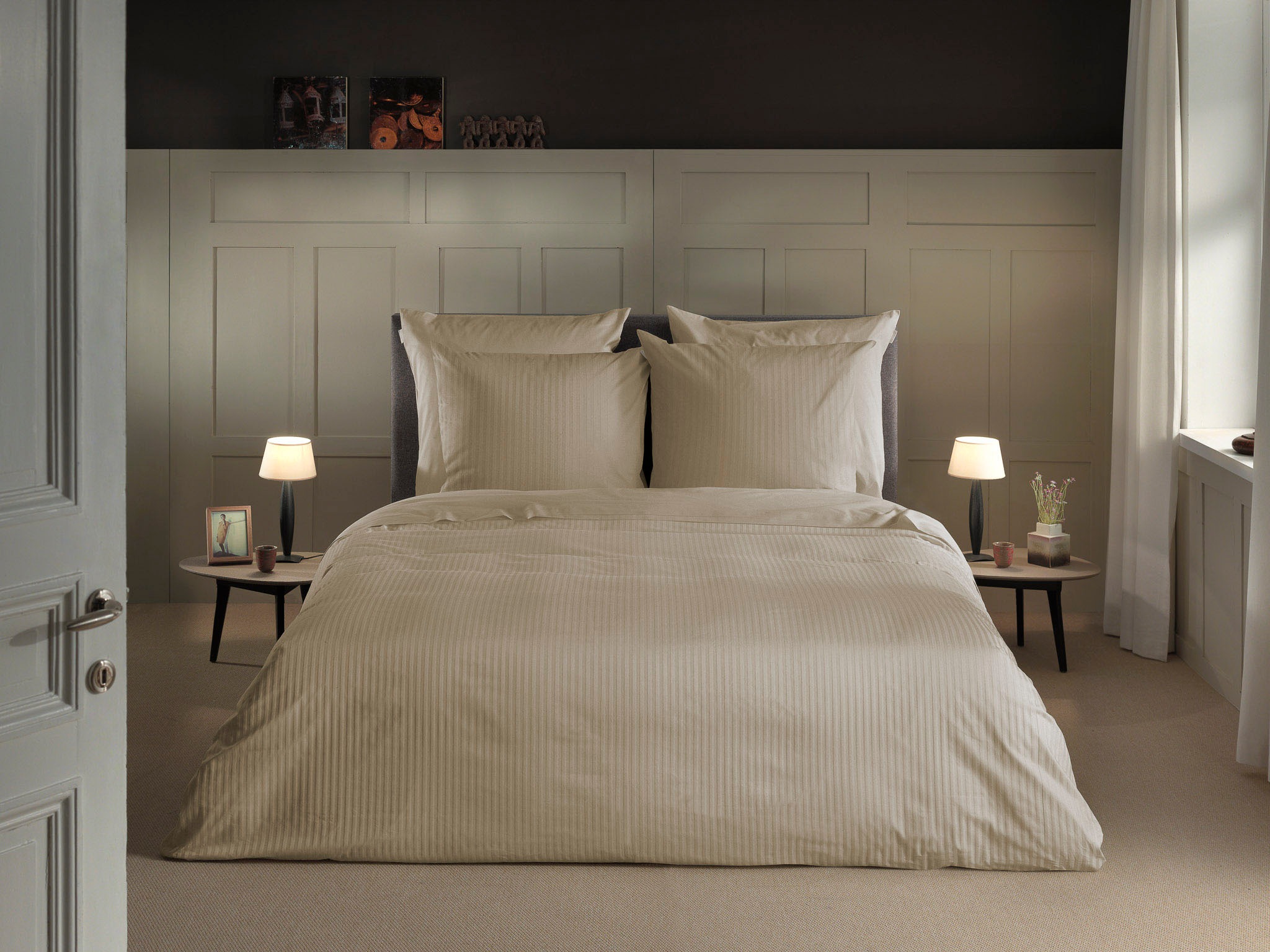 Heckett & Lane Bettwäsche »Banda« 2 Stk. tlg. hochwertiges Mako-Satin, Streifen Satin, Bettwäsche ab 135x200 cm.