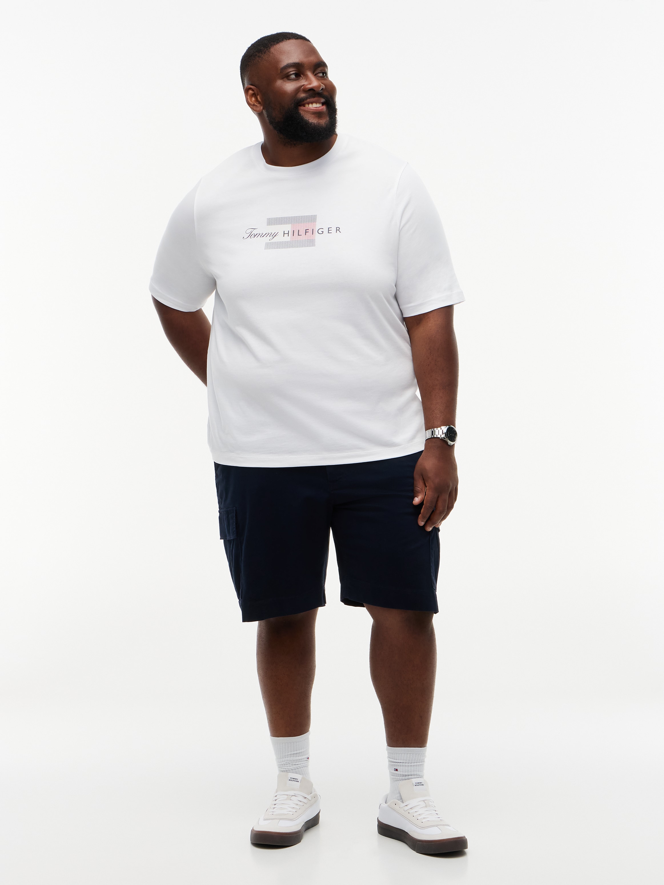 Tommy Hilfiger Big & Tall T-Shirt aus Jersey mit Flag-Grafik, Große Größen