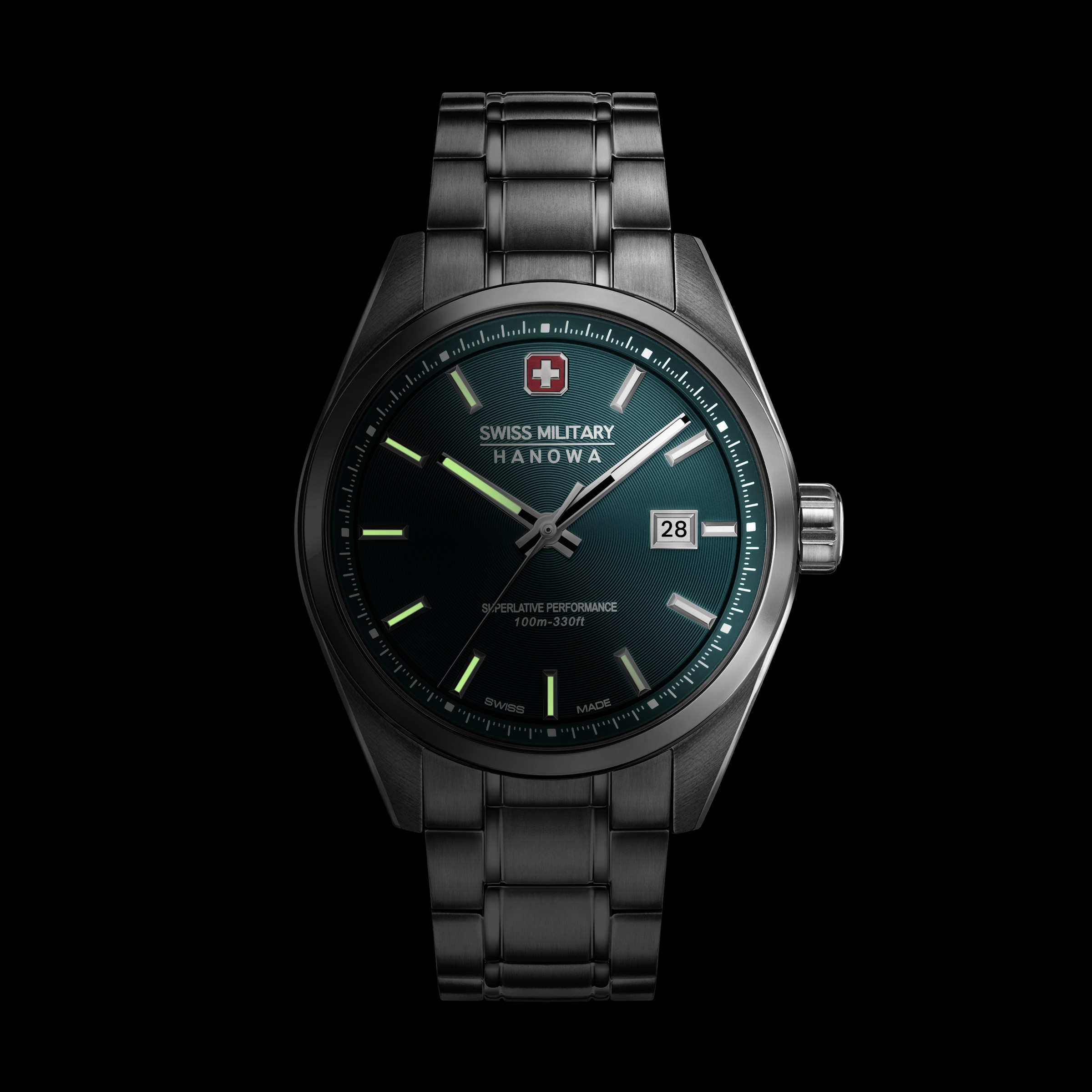 Swiss Military Hanowa Quarzuhr »Pioneer« Armbanduhr, Herrenuhr, Swiss Made, Edelstahlarmband, analog