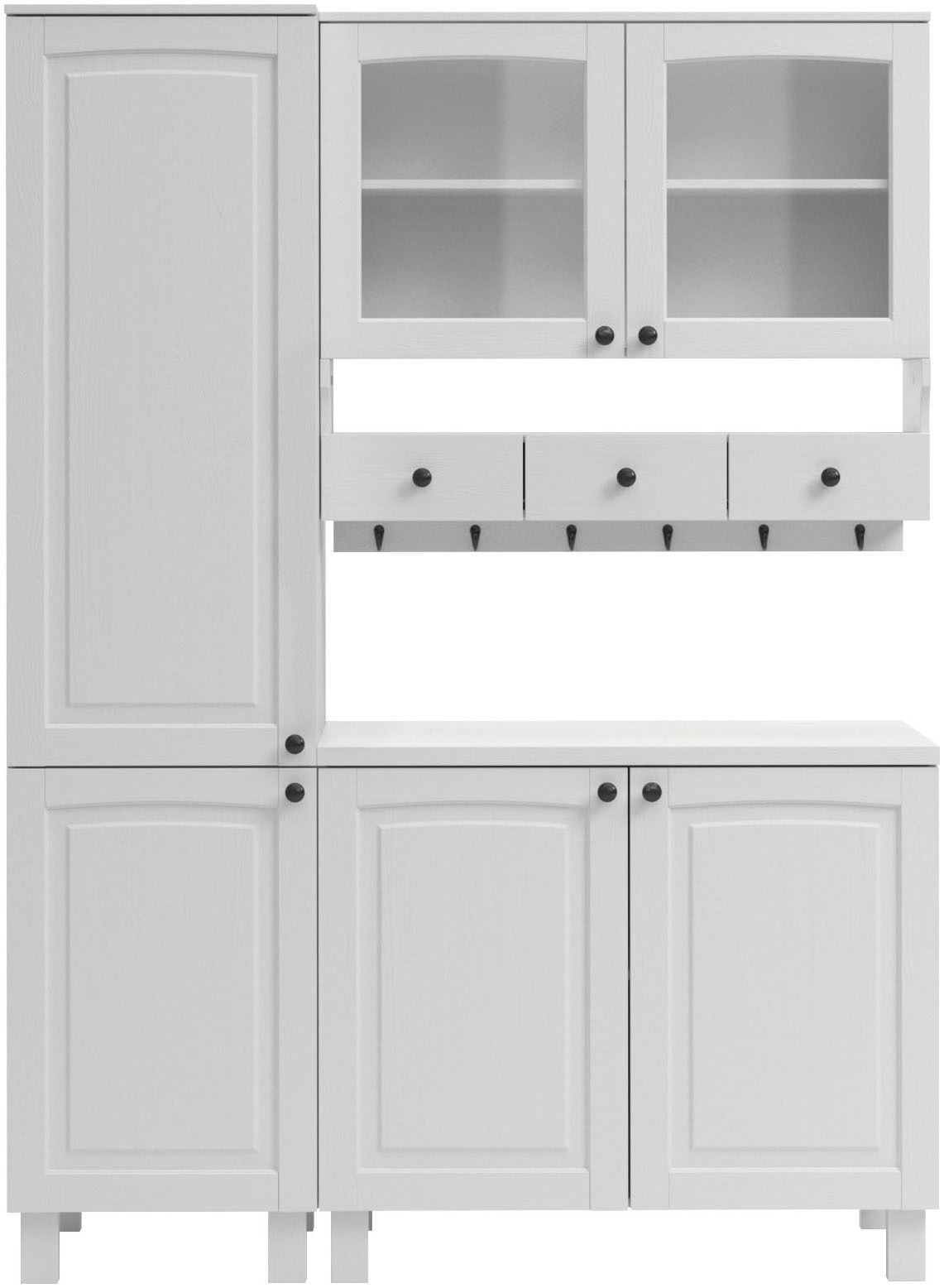 KOCHSTATION Pantryküche »KS-Osby«, Kiefer massiv, Breite 147 cm, ohne E-Geräte