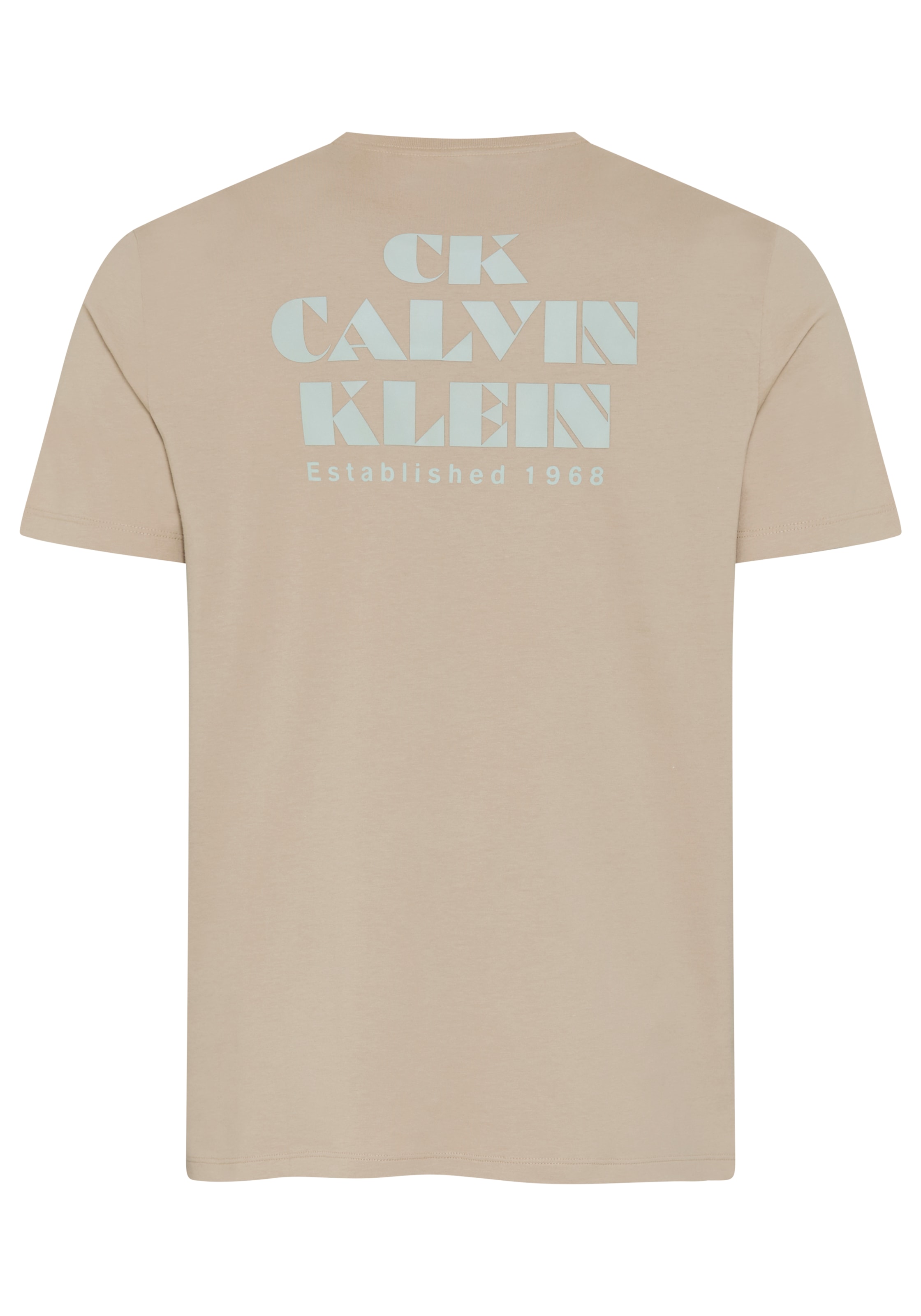 Calvin Klein Jeans T-Shirt Rundhalsausschnitt, reine Baumwolle, großer Rückendruck