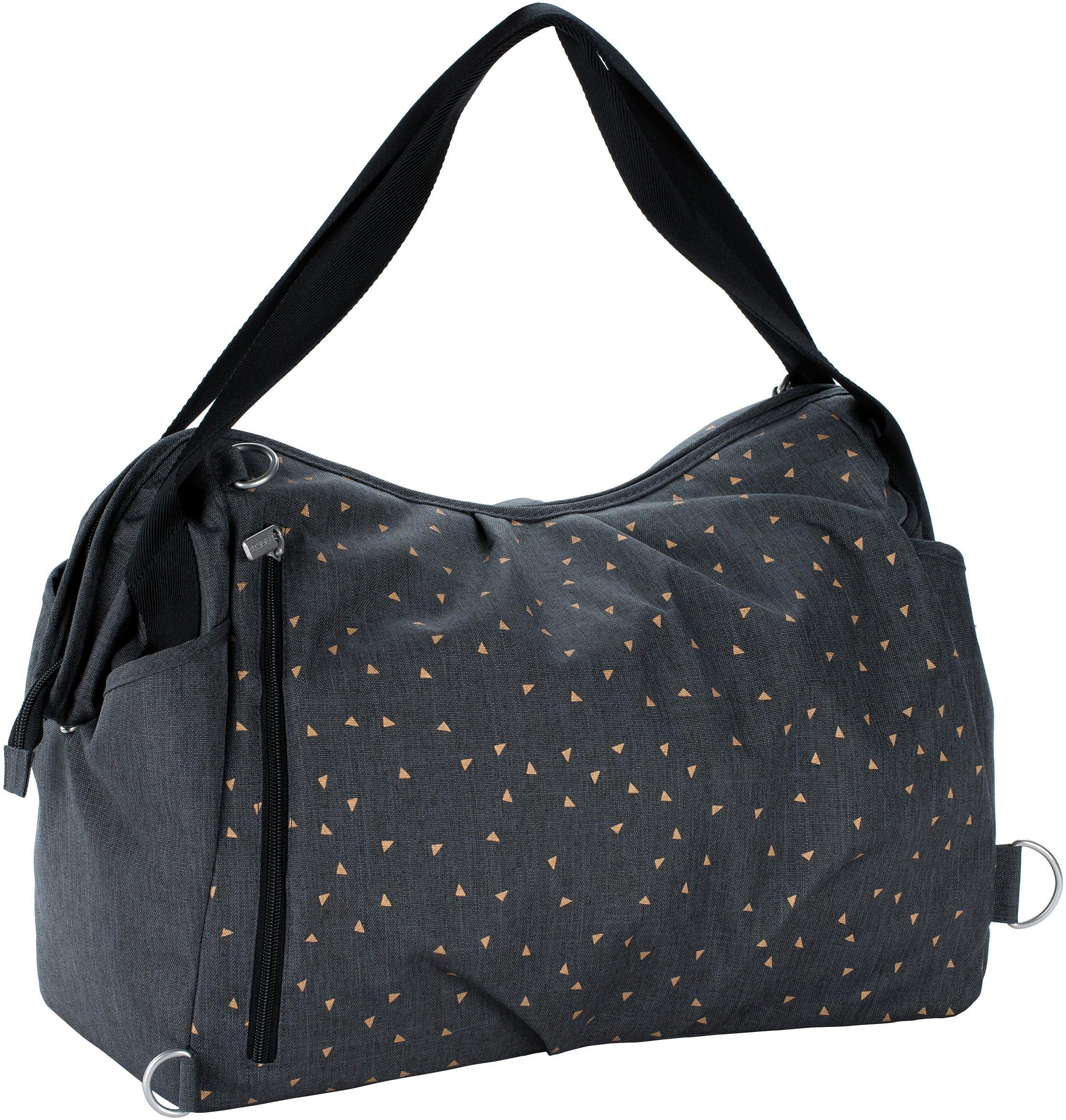 LÄSSIG Wickeltasche »Casual, Twin Bag Triangle, Dark Grey«, mit Rucksackfunktion und Wickelunterlage; PETA-approved vegan