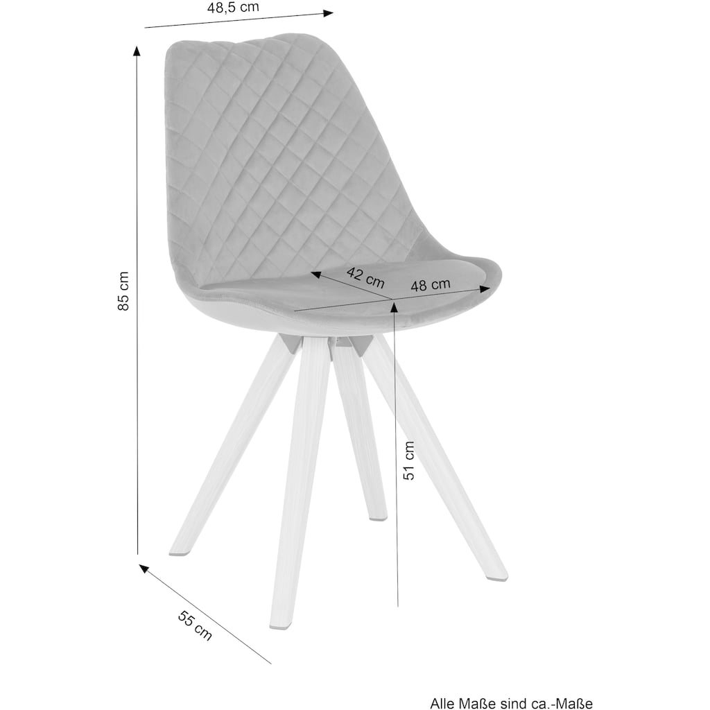 byLIVING Esszimmerstuhl »Arik«, (Set), 2 St., Samt