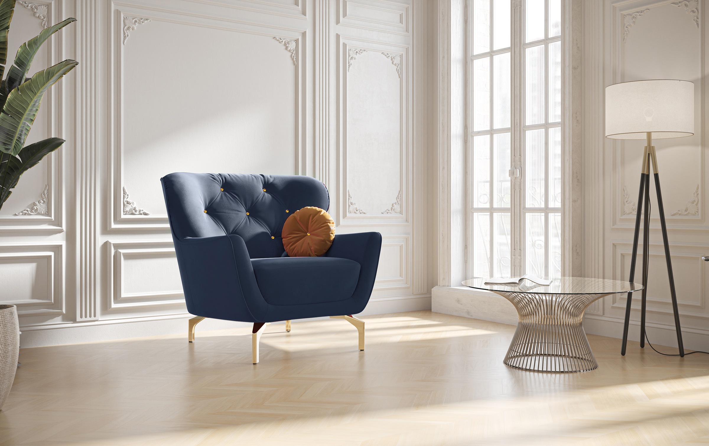 sit&more Sessel »Orient 3«, inkl. 1 Zierkissen mit Strass-Stein, goldfarben günstig online kaufen