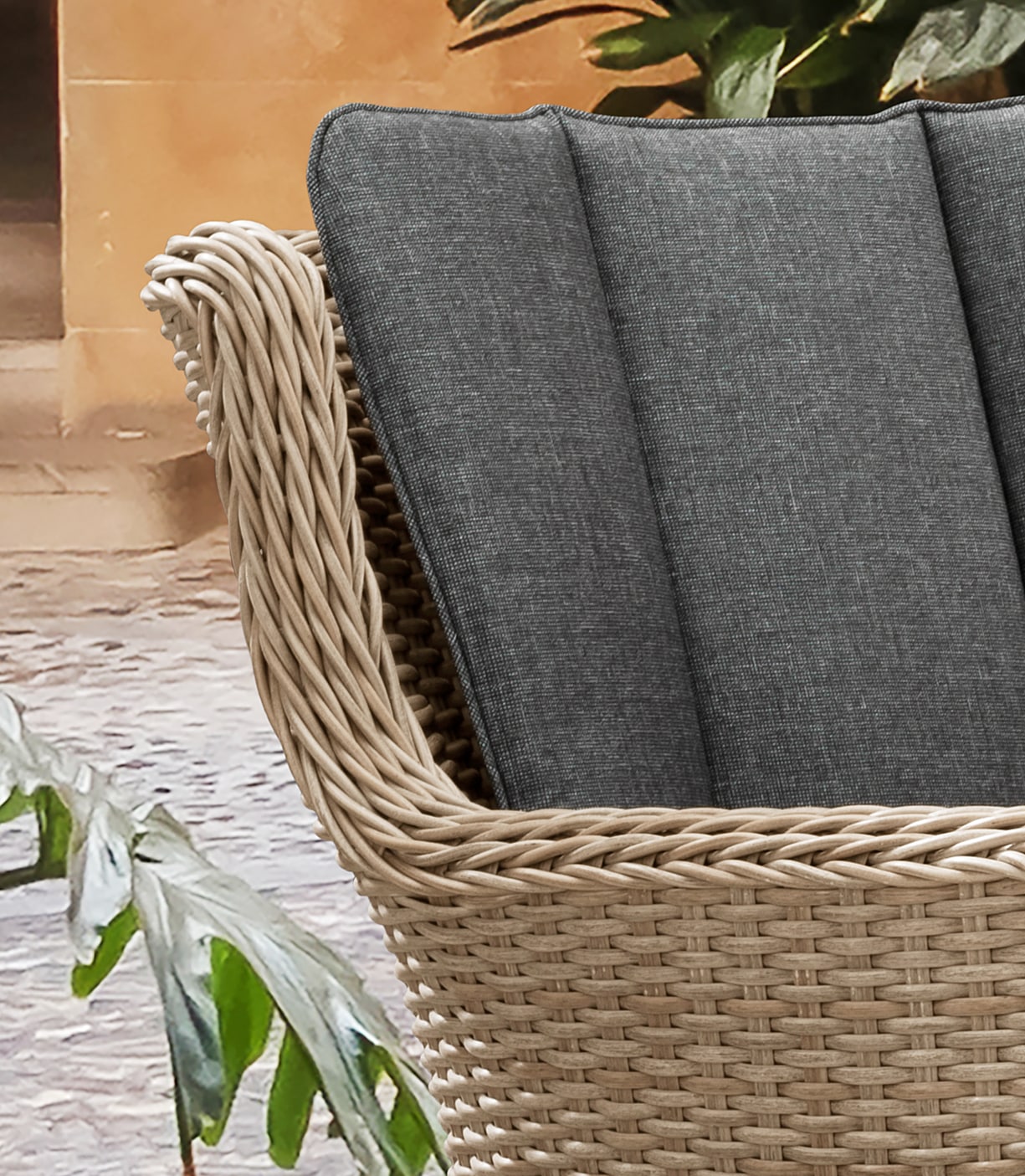 Destiny Garten-Essgruppe »LUNA« Set, 4x Sessel, 1x Tisch Ø 150x75cm mit Drehteller, inkl. Auflagen, 14 tlg. tlg. Aluminium, Polyrattan